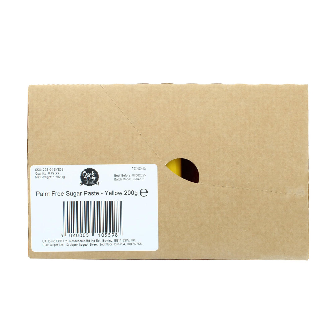 Create A Cake - Ready to Roll Icing Yellow Fondant Icing Palm Free Sugar Paste 1.6kg