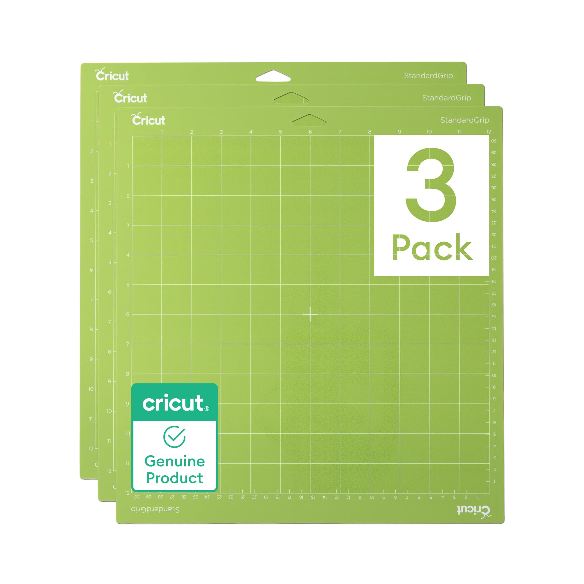 Cricut Standardgrip Cutting Mat 12" x 12" - 3 Pack Green | Compatible with Explore & Maker Machines 1