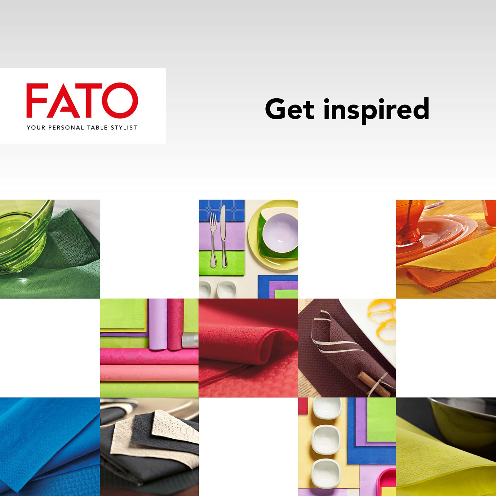 Fato Red 24x24 cm 2-Ply Disposable Paper Napkins, Pack of 100 for Aperitifs and Cocktails 4