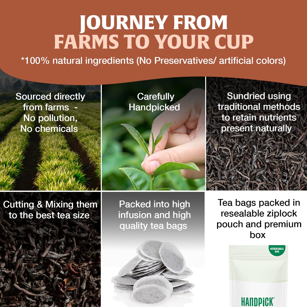 HANDPICK English Breakfast Black Tea Bags (100 Count) Strong, Robust | Eco-Conscious, Carbon-Neutral Tea for Hot or Iced Brews 6