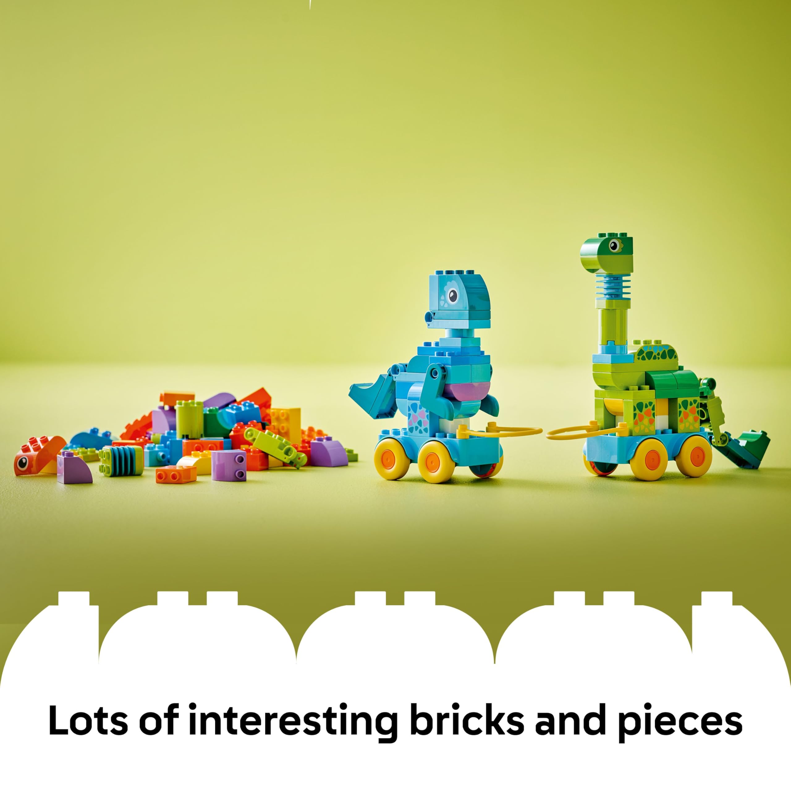 LEGO DUPLO 3in1 Dinosaurs on Wheels - Educational Building Set for Toddlers 3+