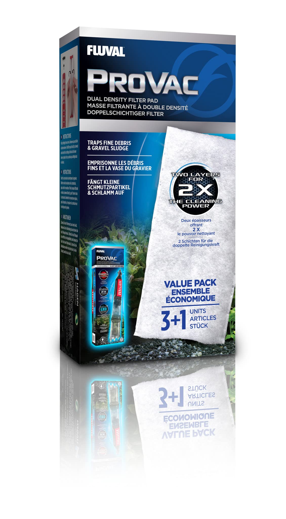Fluval ProVac Filter Cartridge - Removes Particles | 4 Count 1