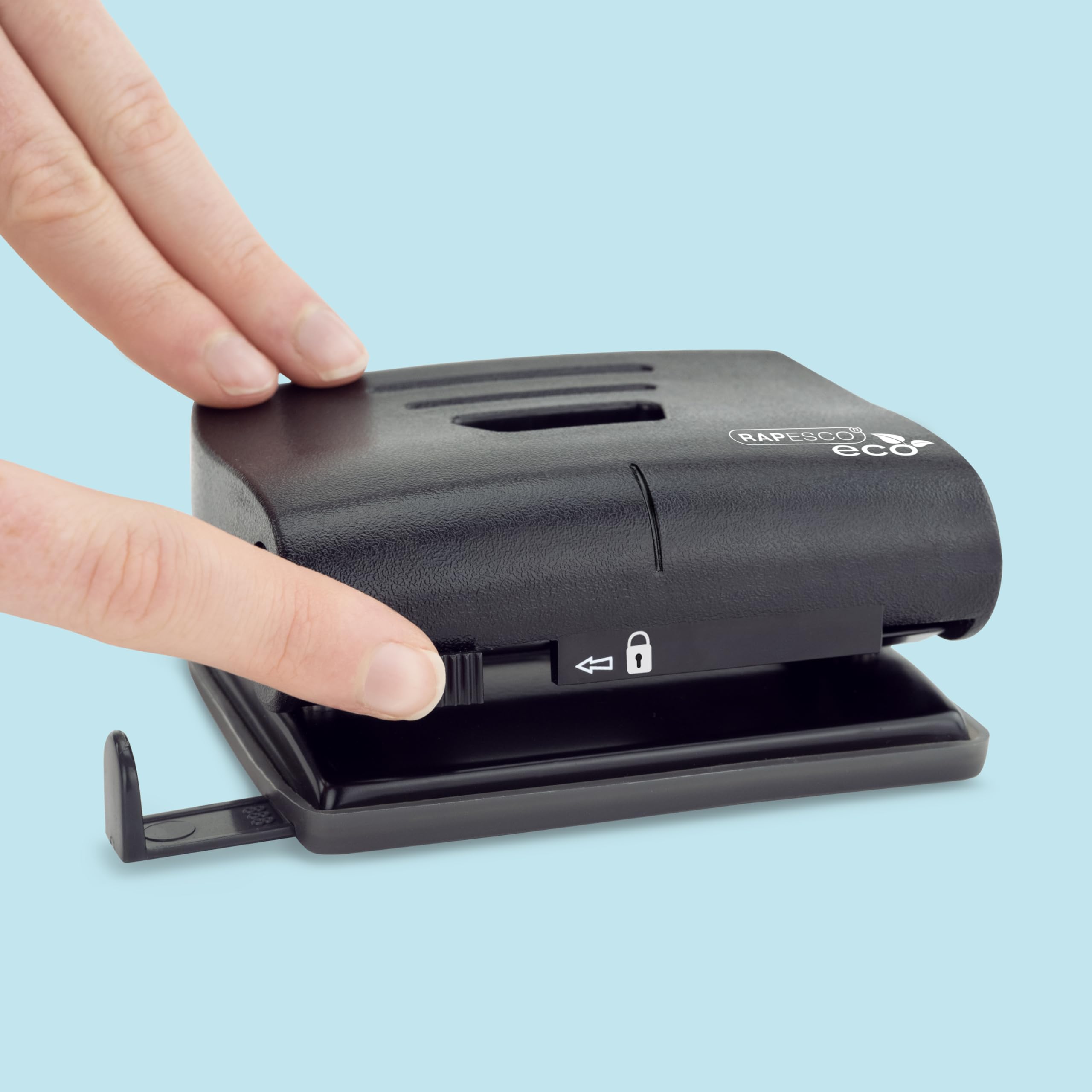 RAPESCO 1757 Business Pack ECO 2-Hole Punch - 22 Sheet Capacity | Black | Pack of 3 4