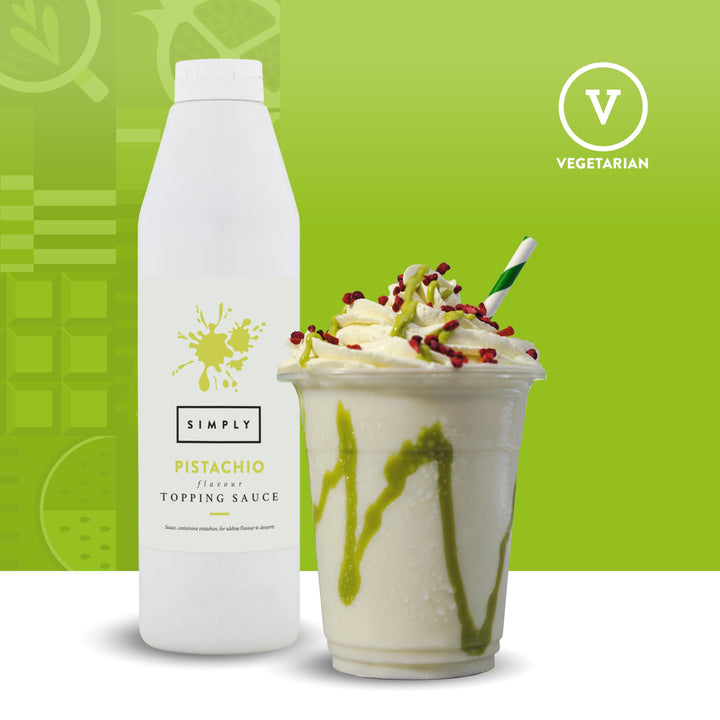 Simply - Pistachio Topping Sauce, Ready-to-Use Dessert Sauce for Ice Cream, Waffles & Drinks