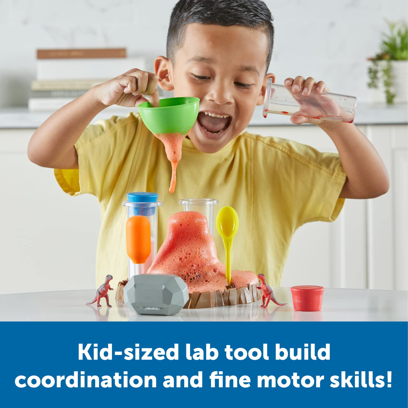 Learning Resources Fizzy Volcano Preschool Science Lab Set Ages 4+, Fizzy Foamy Reactions Chemistry Experiments for Kids, STEM Toys for Kids, 13 Pieces 4
