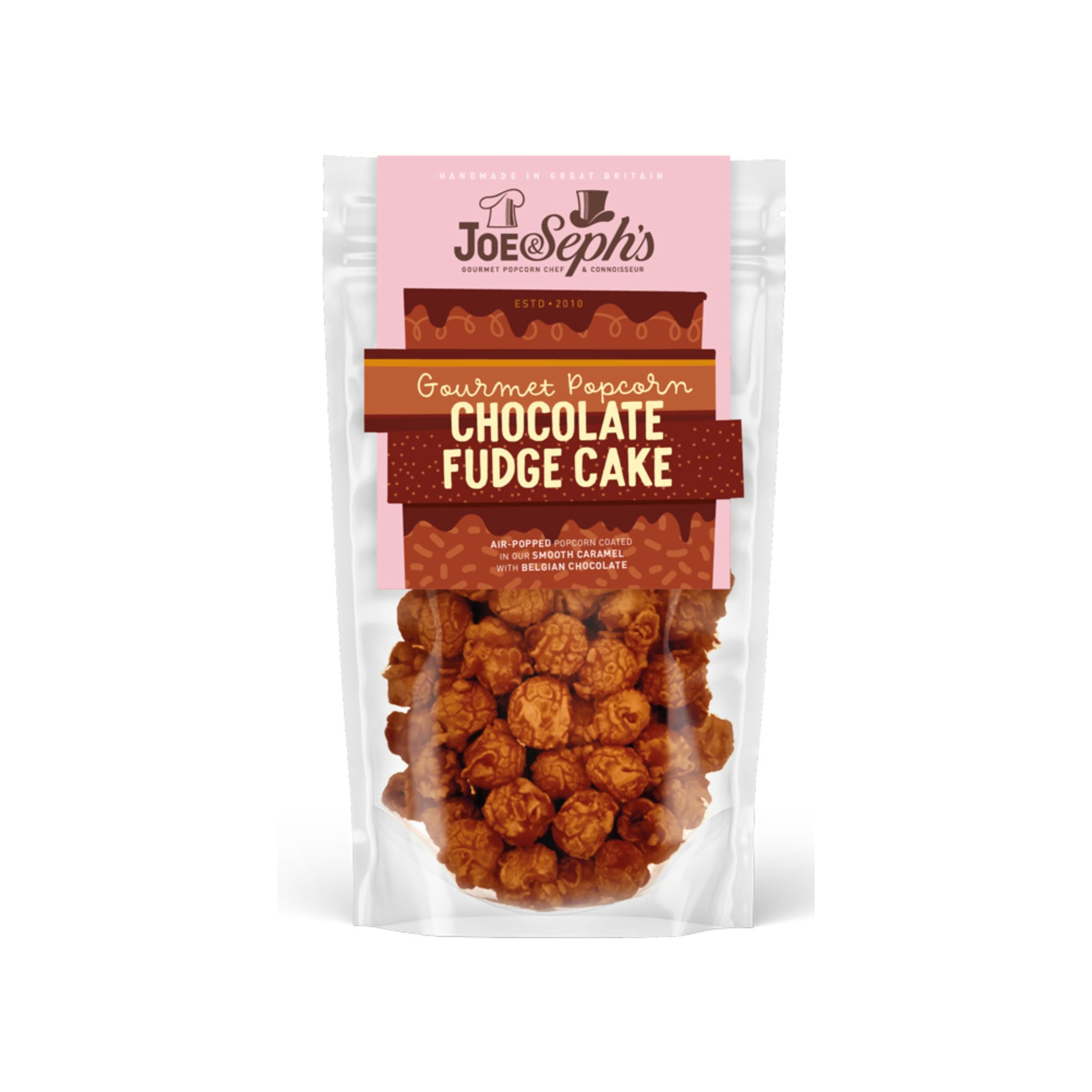 Joe & Seph's Chocolate Fudge Cake Popcorn (70g) - Gourmet Air-Popped Snack with Belgian Chocolate 1