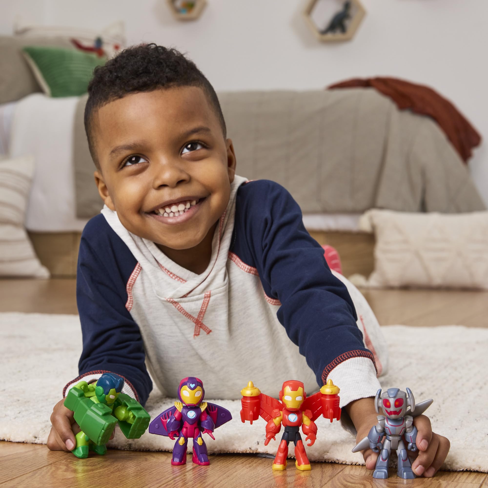 Marvel Iron Man Armor Figure Pack with Iron Hulk, Ironheart, Ultron | Ages 3+ 6