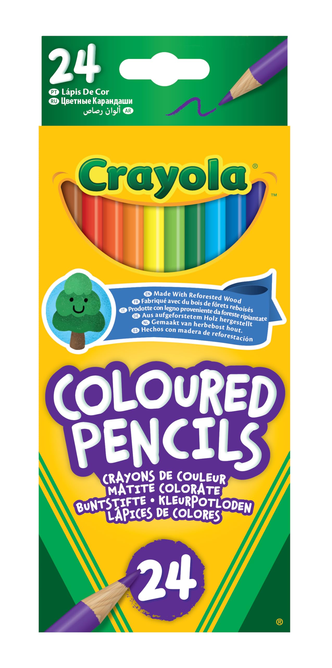 Crayola 24 Coloured Pencils - Pre-Sharpened Art Supplies for Kids 7