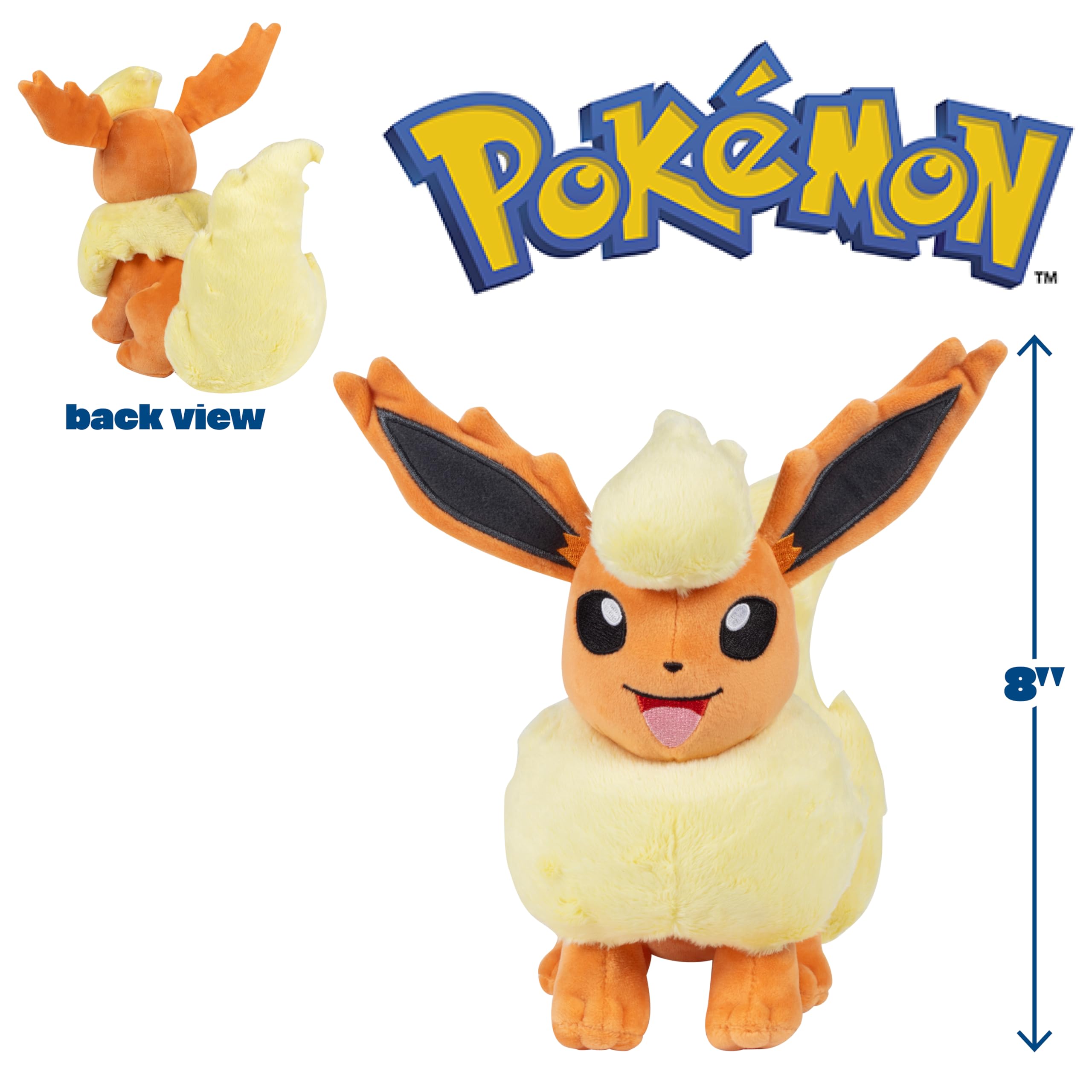 Pokémon Flareon Soft Doll - 8-Inch Plush | Classic Edition | Unisex Children 2