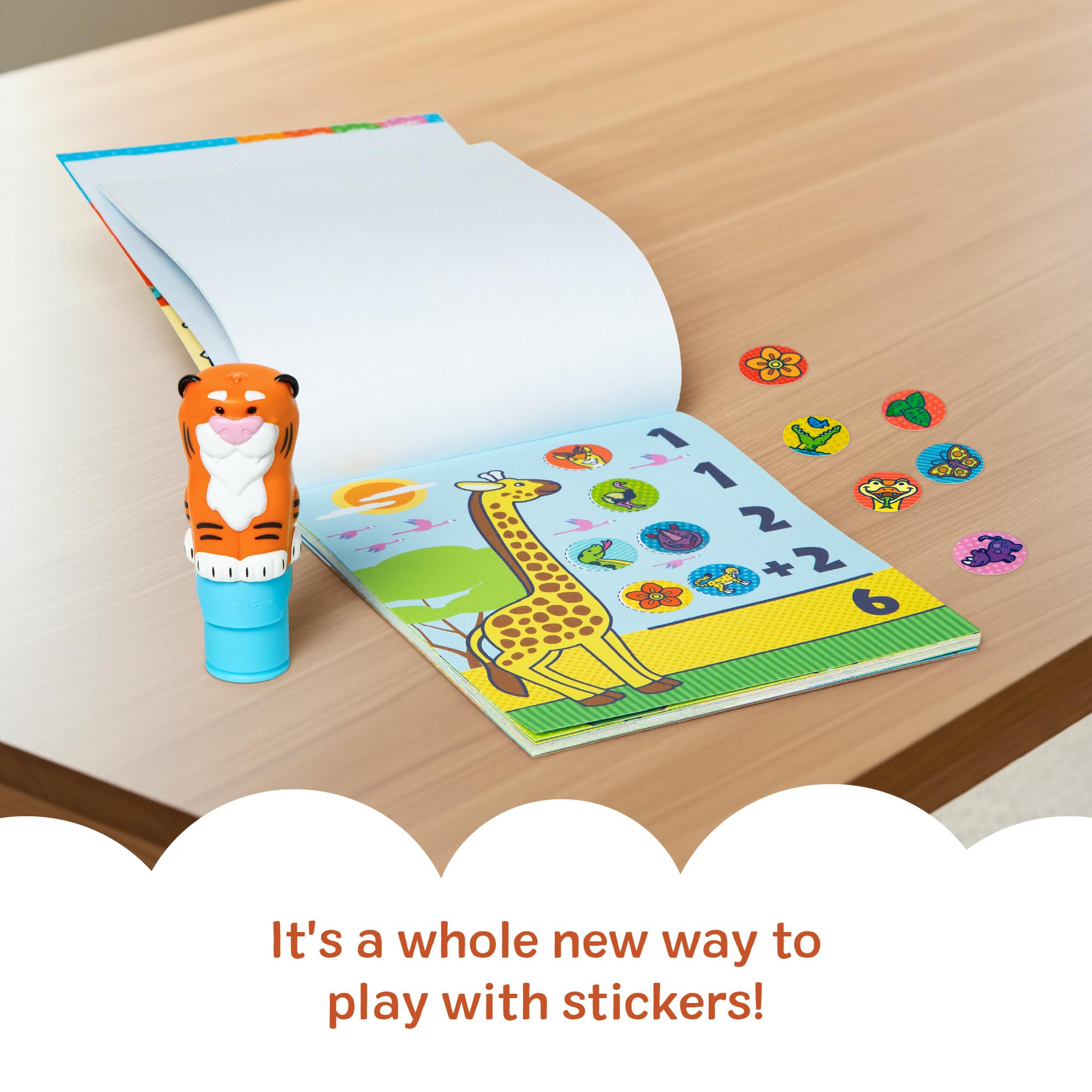 Melissa & Doug Sticker WOW! Pumpkin the Tiger Stamper Activity Set with 300 Safari Stickers 5