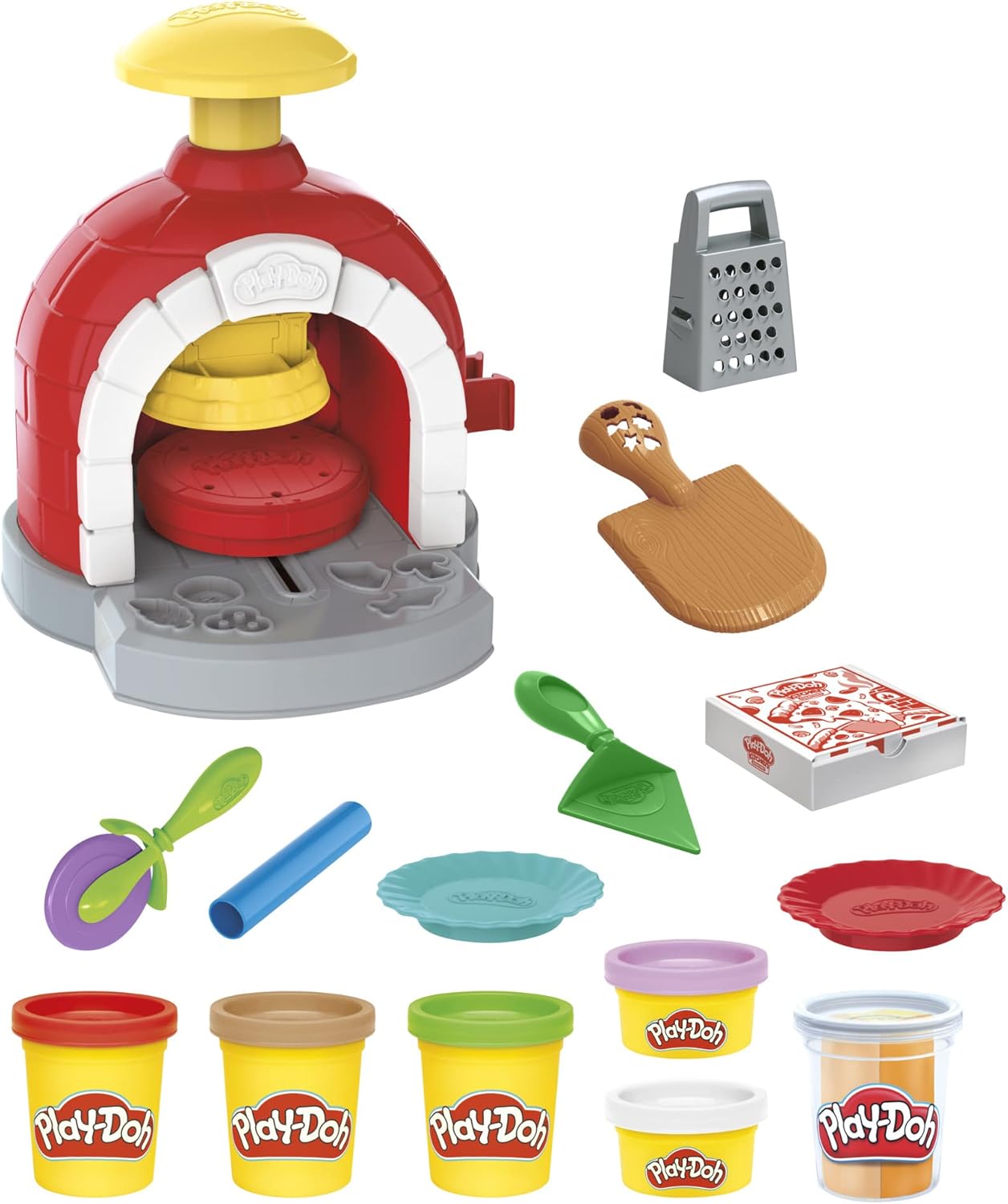 Play-Doh Kitchen Creations Pizza Oven Playset - 6 Colors & 8 Tools for Kids 3+ 7