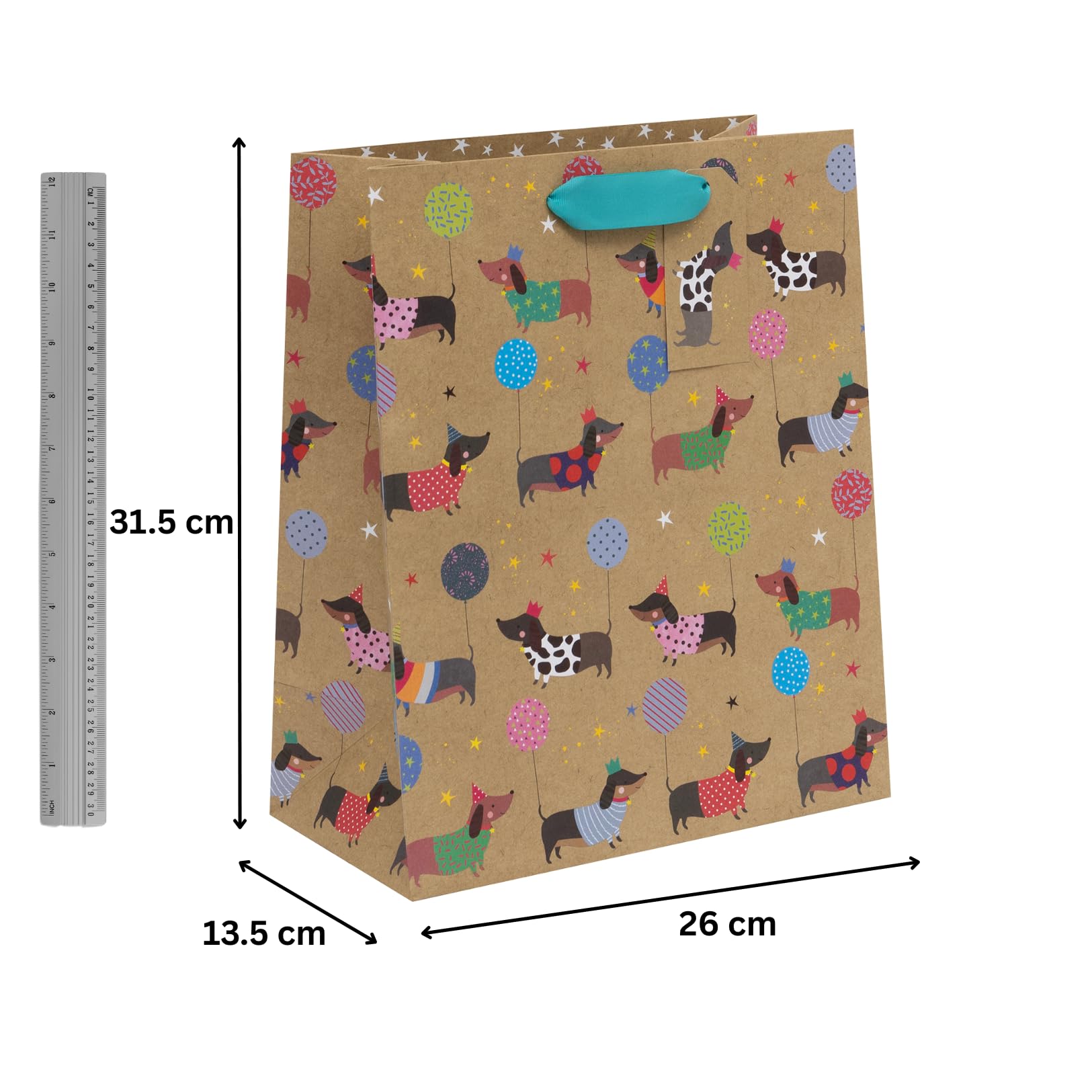 Ballyhoo Sausage Dog Gift Bag - Large, 26 x 31.5 x 13.5 cm, FSC Certified Paper 6