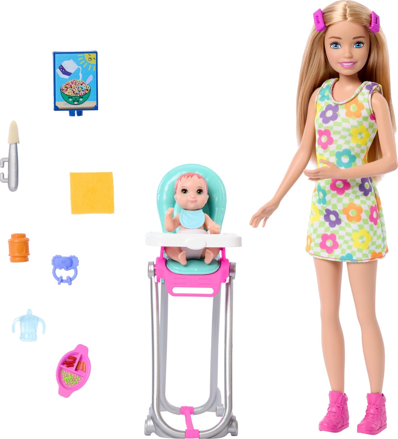 Barbie Skipper Babysitters Inc. Doll & Playset - 10-Piece Interactive Feeding Set for Kids 1