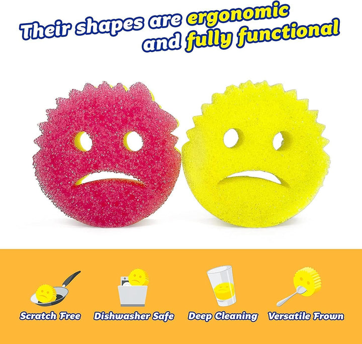 Scrub Daddy - Cranky Couple 2 Pack Scrub Sponges for Kitchen & Bathroom Cleaning