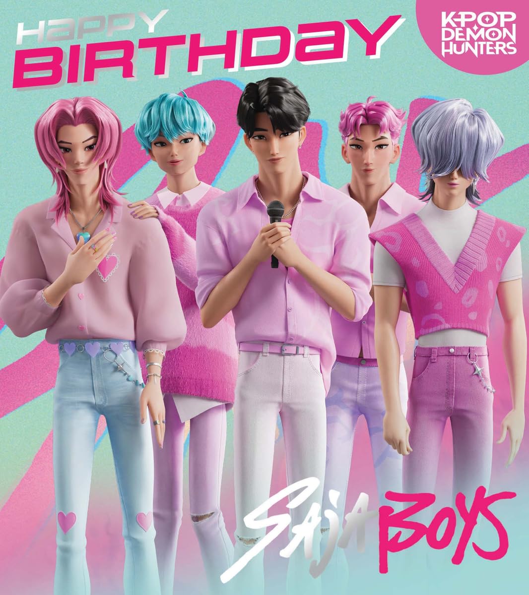 Danilo Promotions LTD K-Pop Birthday Card - Official Licensed Product | Standard Size | Saja Boys Design 1