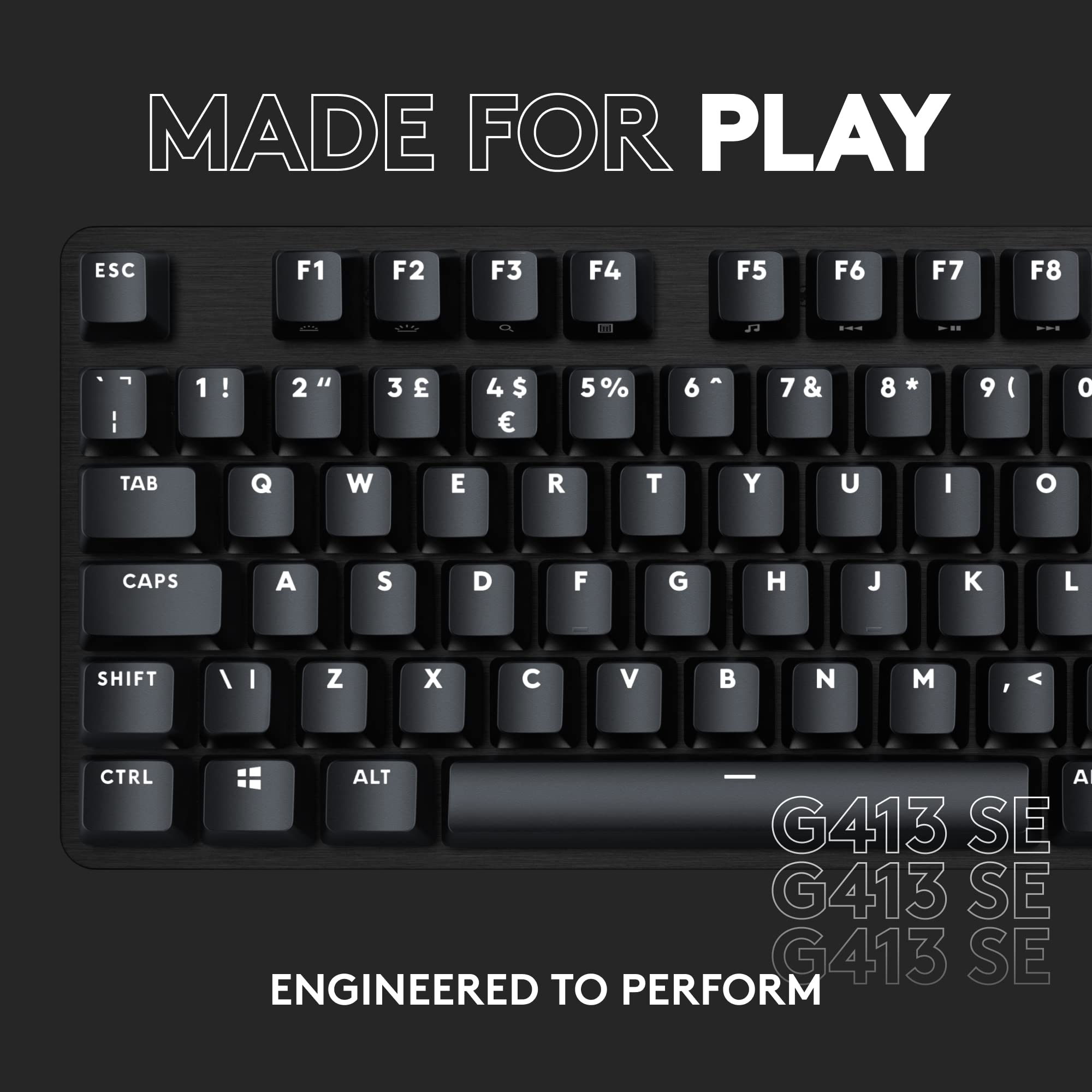 Logitech G G413 SE Full-Size Mechanical Gaming Keyboard - Tactile Switches | PBT Keycaps | White LED 9