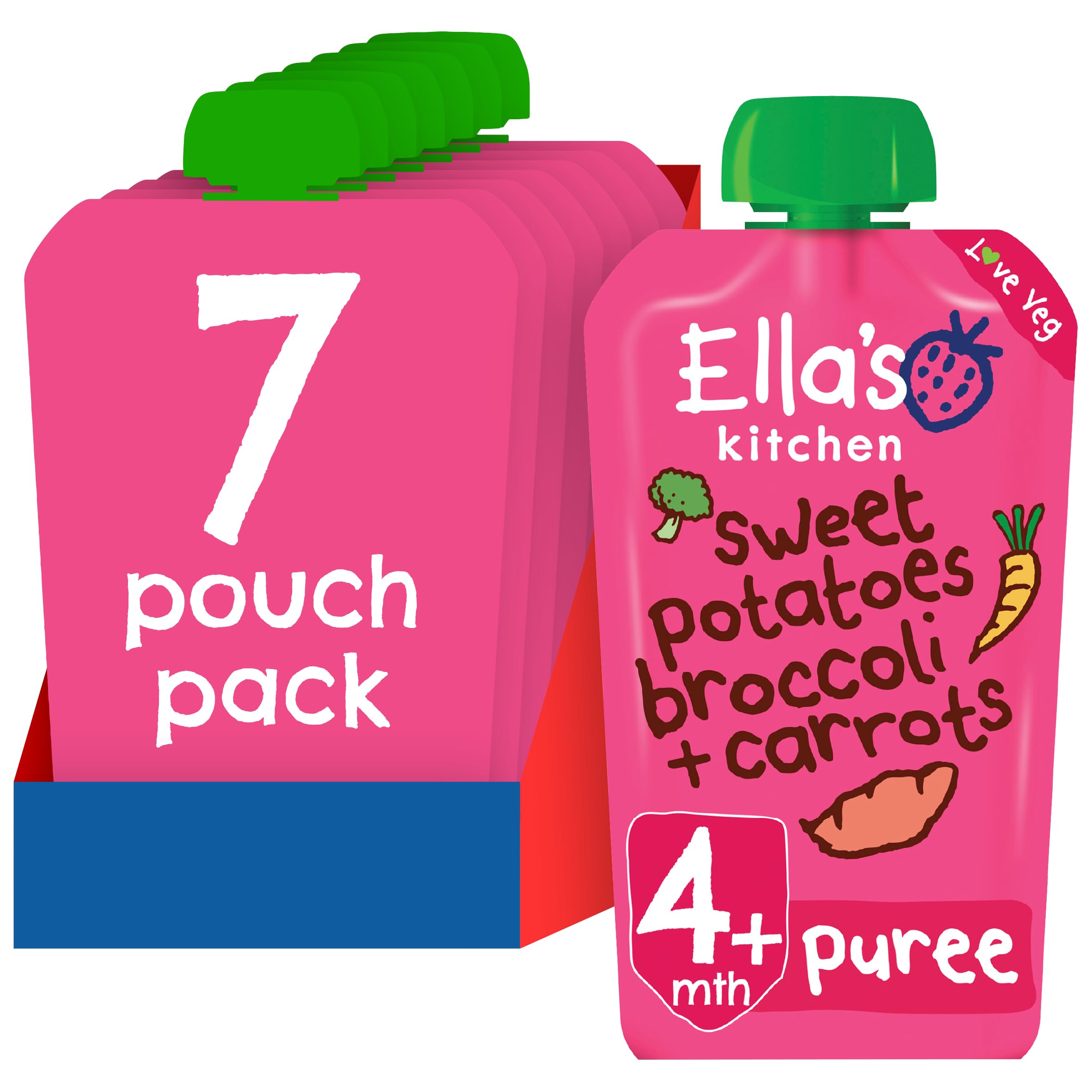 Ella's Kitchen Sweet Potatoes Broccoli and Carrot Baby Food Pouch | Organic Stage 1 Weaning | 7 x 120g 1