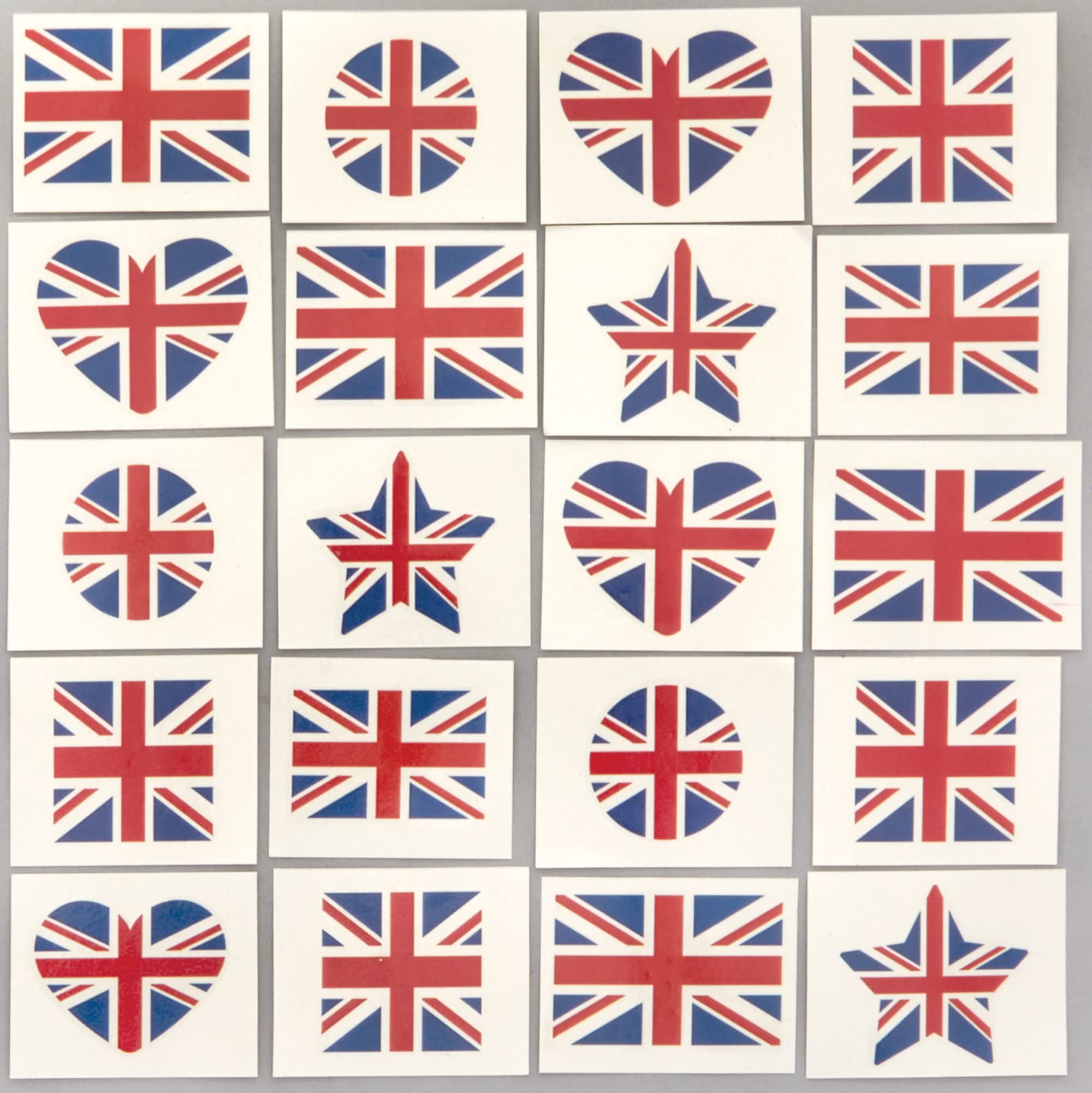 Baker Ross PJ153 Temporary Kids Union Jack Tattoos - Pack of 60 | Size 5cm x 4cm 1