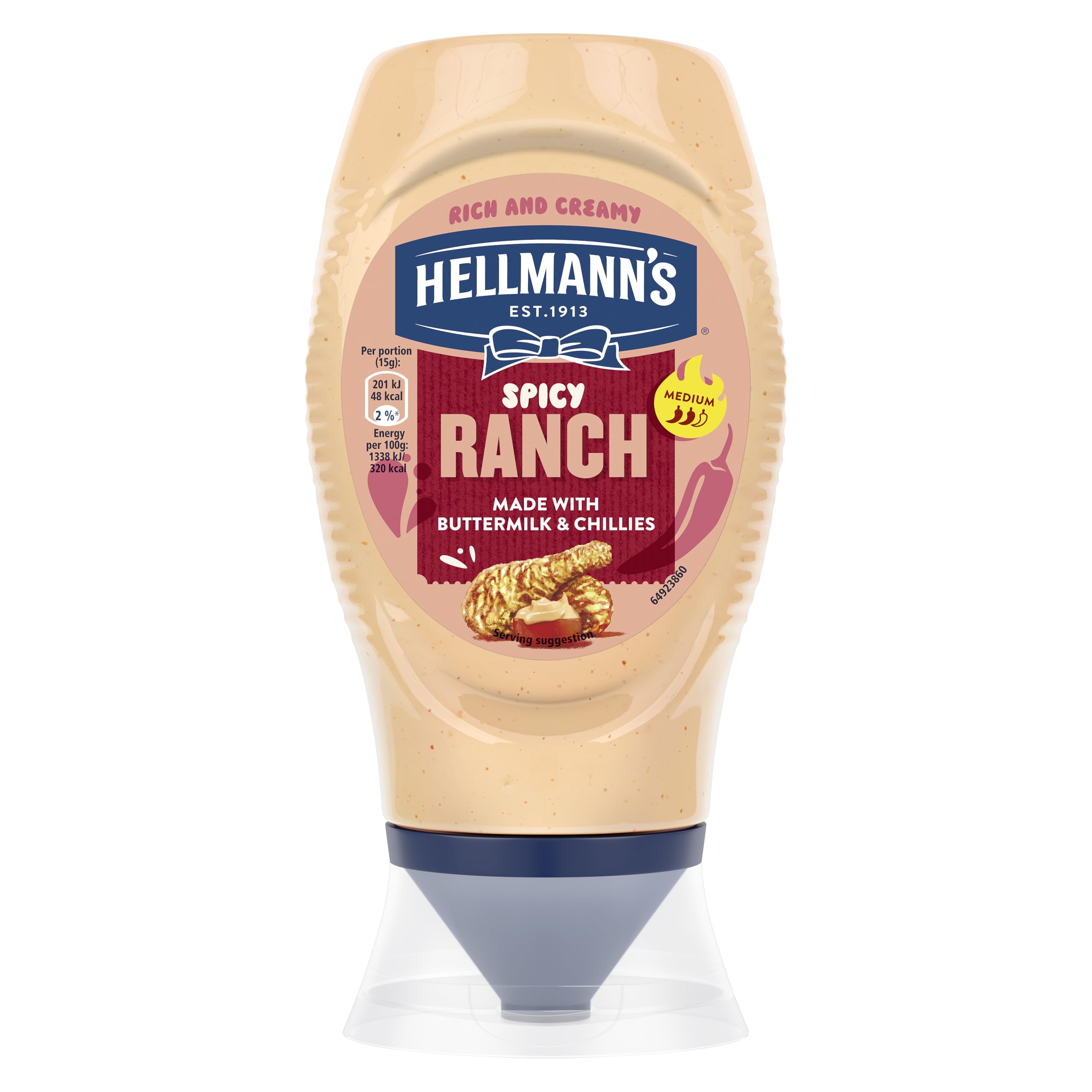 Hellmann's Spicy Ranch Sauce – Cremige Buttermilch-Chili-Sauce, 100 % recycelbare Flasche