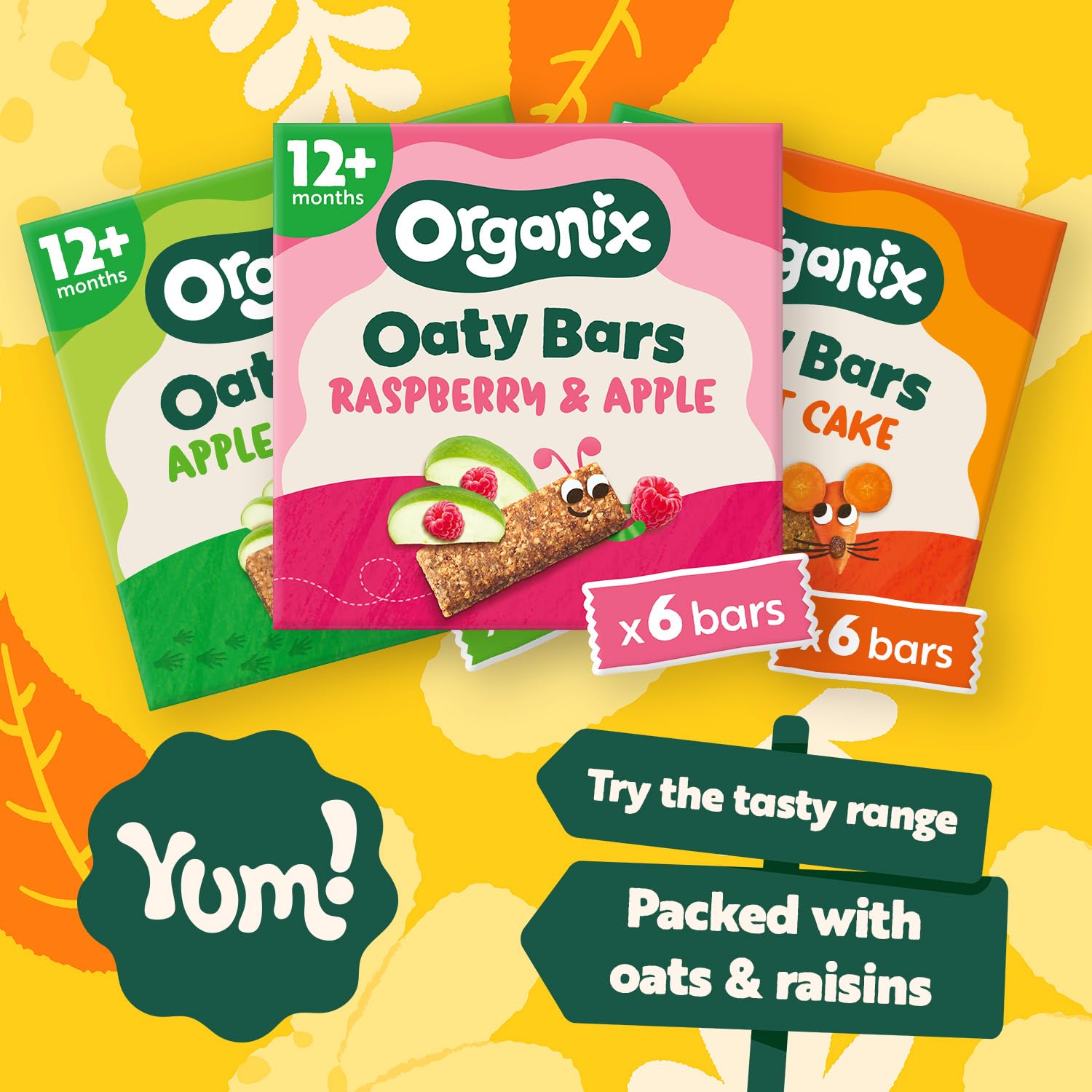 Organix Strawberry & Apple Organic Oaty Snack Bars - 6 Boxes of 6 x 23g 4