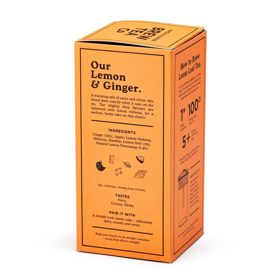 Brew Tea Co Lemon and Ginger Loose Leaf Tea 113g