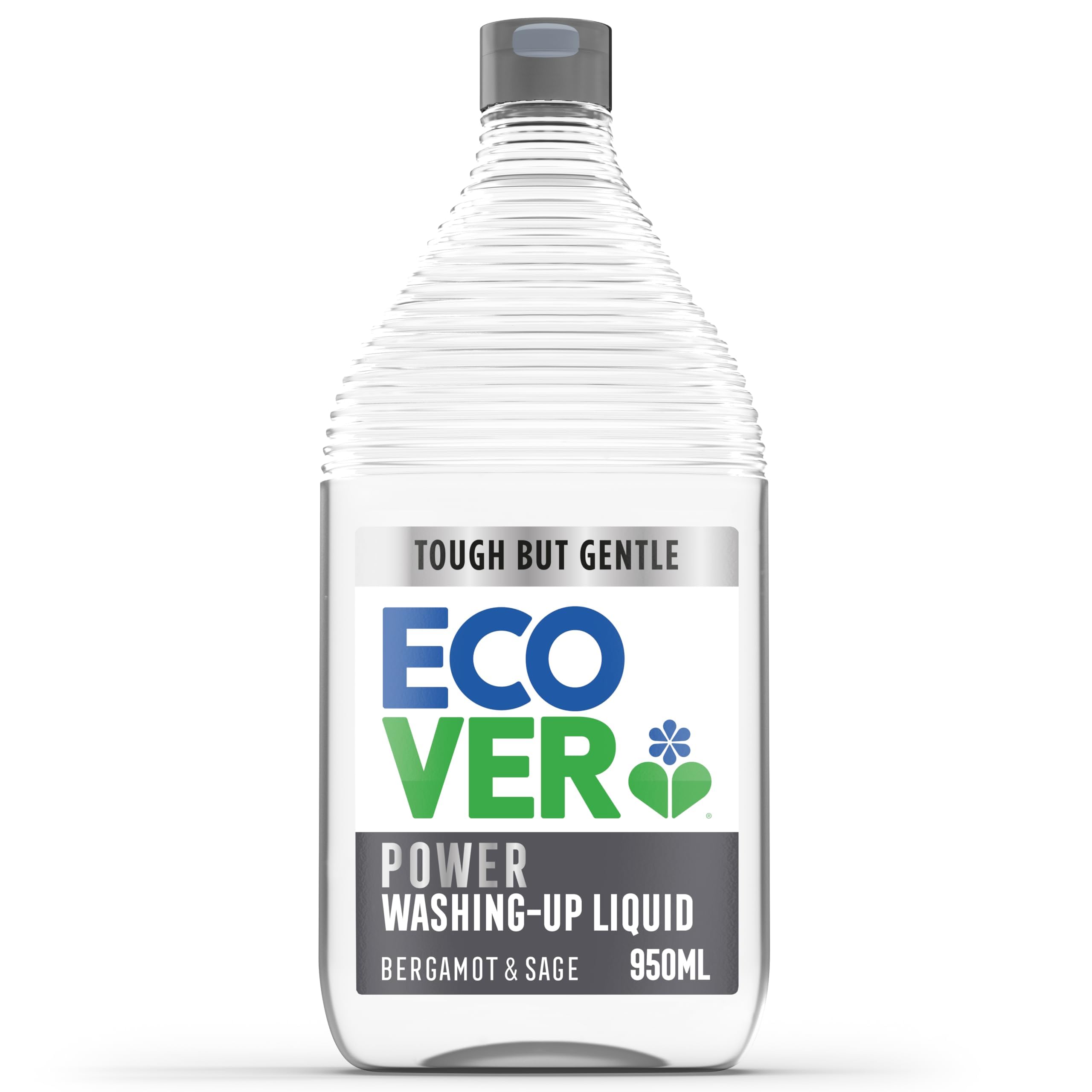 Ecover Power Washing Up Liquid - Bergamot & Sage Scent | Concentrated 950ml 1