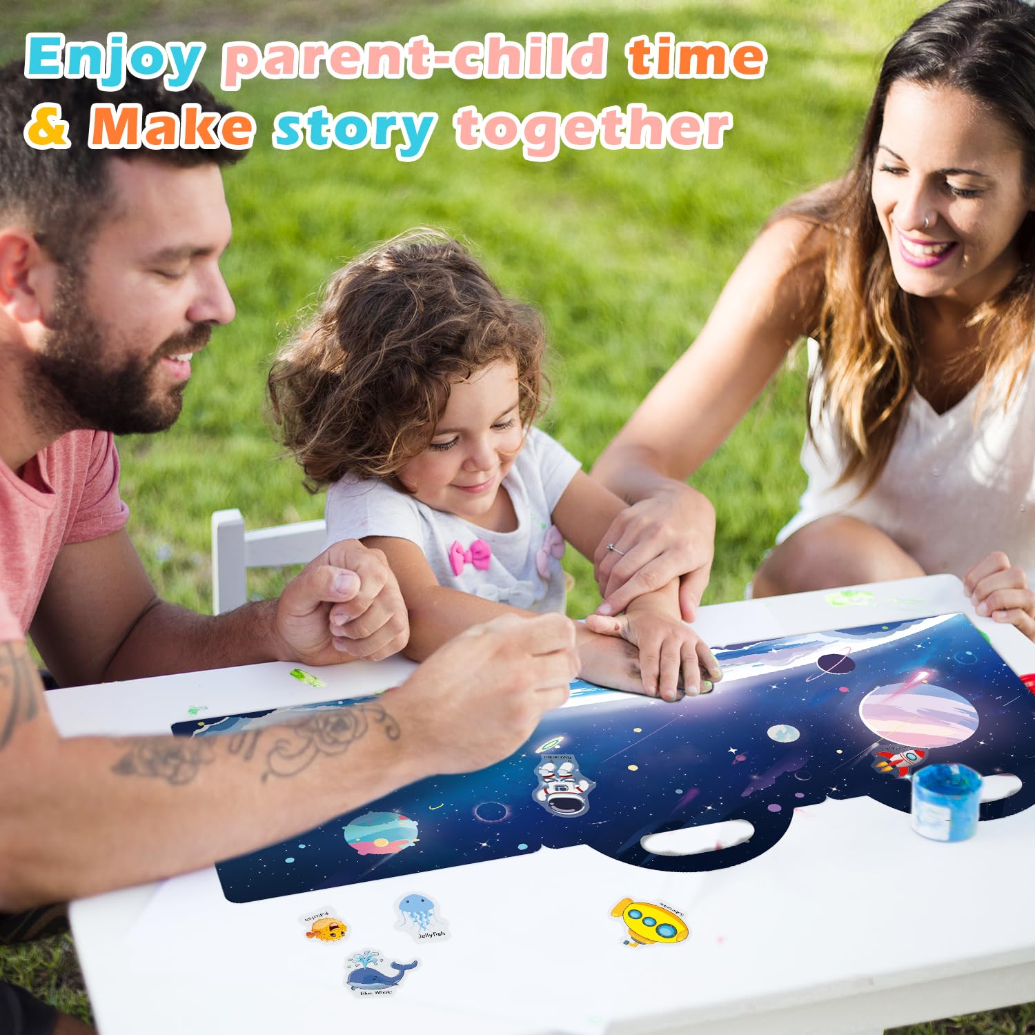 GUYUCOM 4 Pack Reusable Sticker Books for Toddlers Ages 3+ | Animal, Vehicle, Dinosaur, Space Themes | Jelly Texture 6
