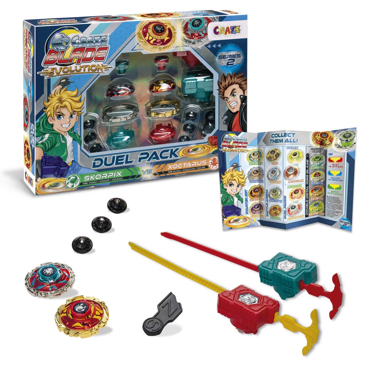CRAZE BLADEZ Skorpix Xoctarus Evolution Spinning Top Set - Metal Fusion Blades | Ages 3+ 1