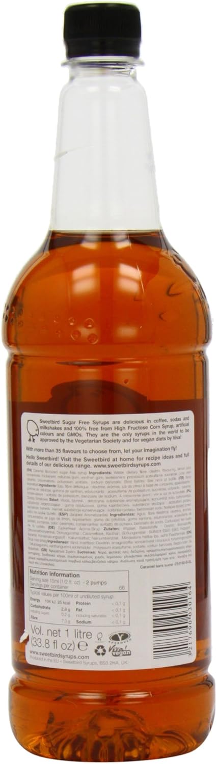 Sweetbird - Sugar Free Caramel Syrup 1 Litre