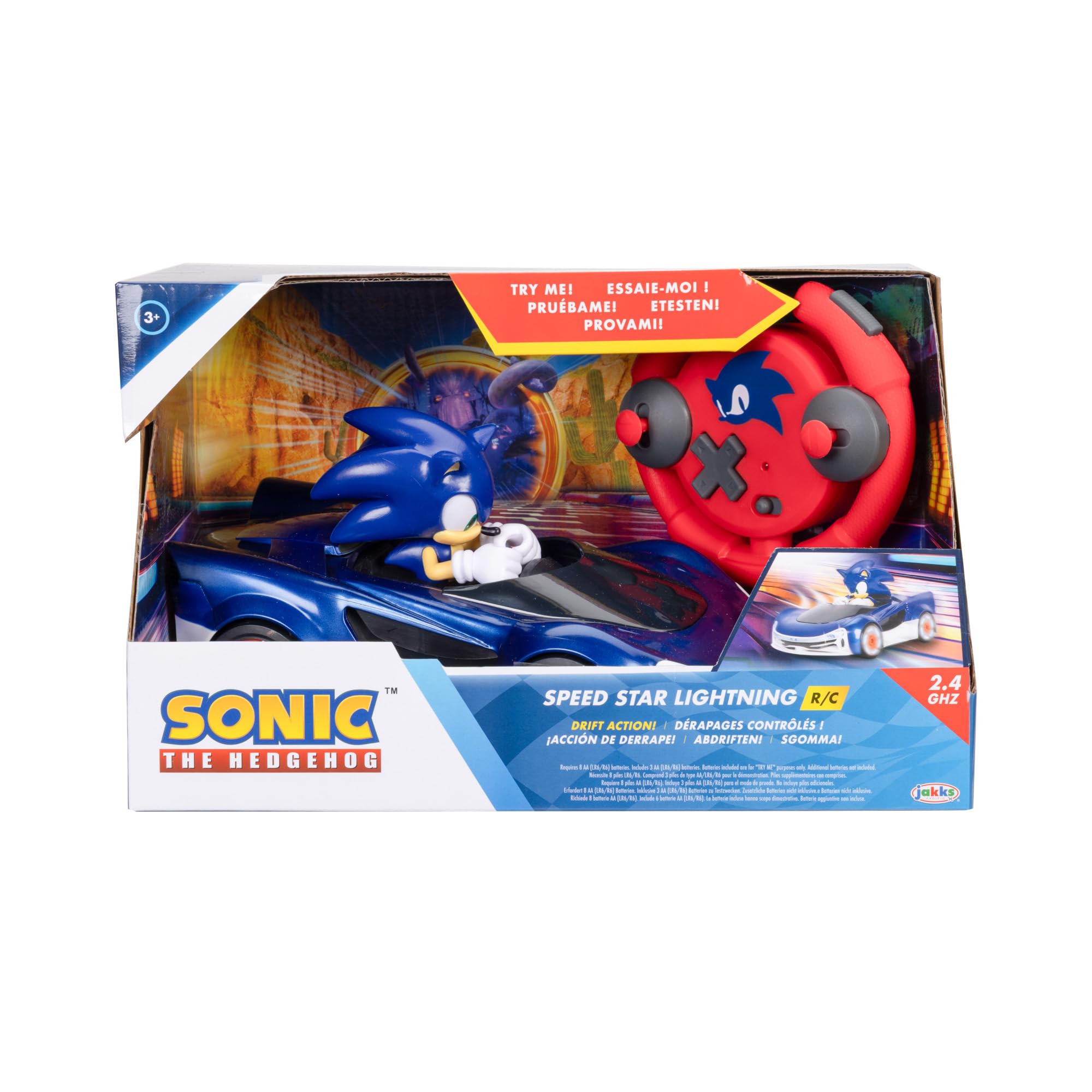Sonic The Hedgehog Speed Star Lightning Drifting RC Car | Light Up Wheels | Easy-to-use Remote 6