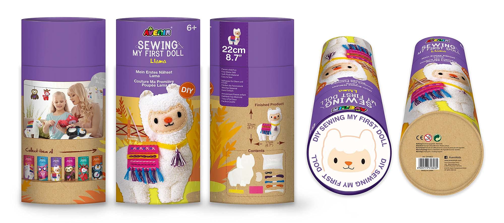 Avenir CH1623 Sewing Doll Llama Craft Kit - Ages 6+ 5