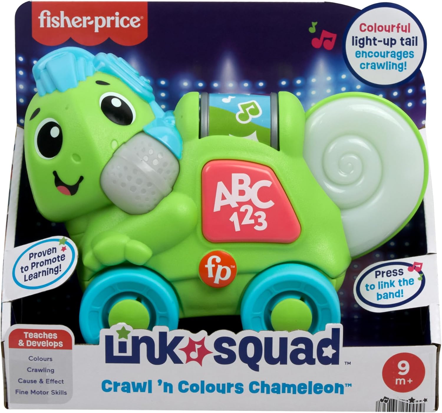 Fisher-Price Link Squad Crawl 'n Colors Chameleon - Interactive Musical Learning Toy for Babies 9M+ 2