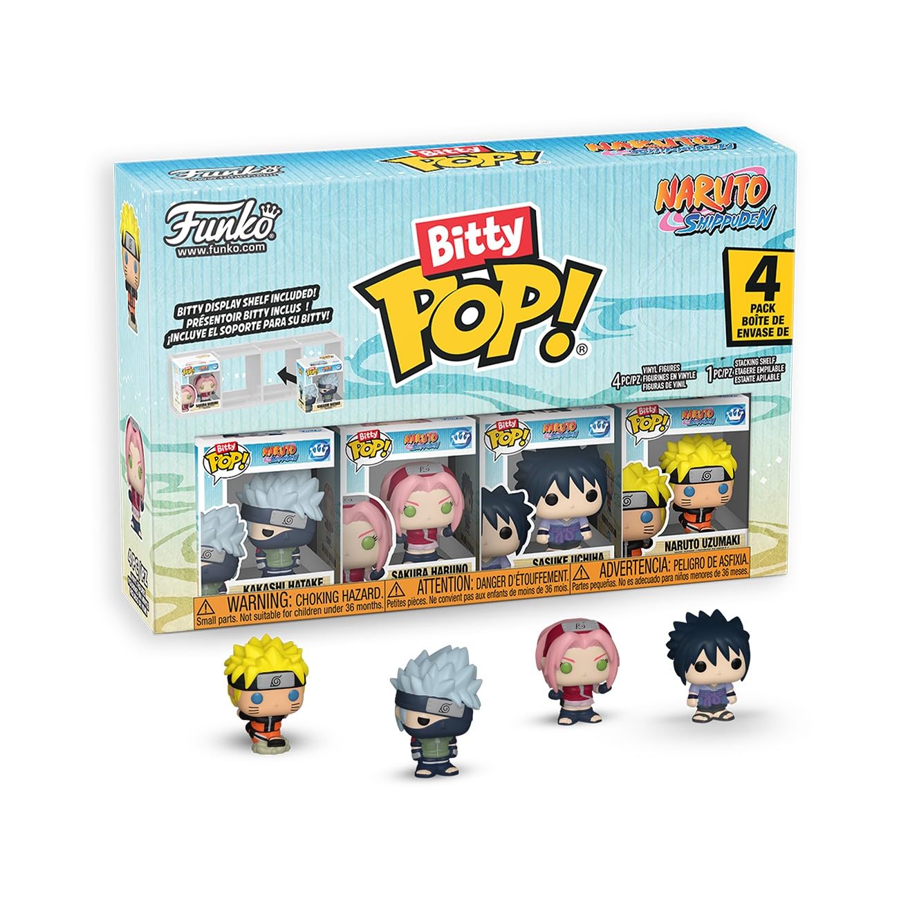 Funko Bitty POP! Naruto Shippuden - Team 7 4 Pack with Chase | 0.9-inch Vinyl Figures 1