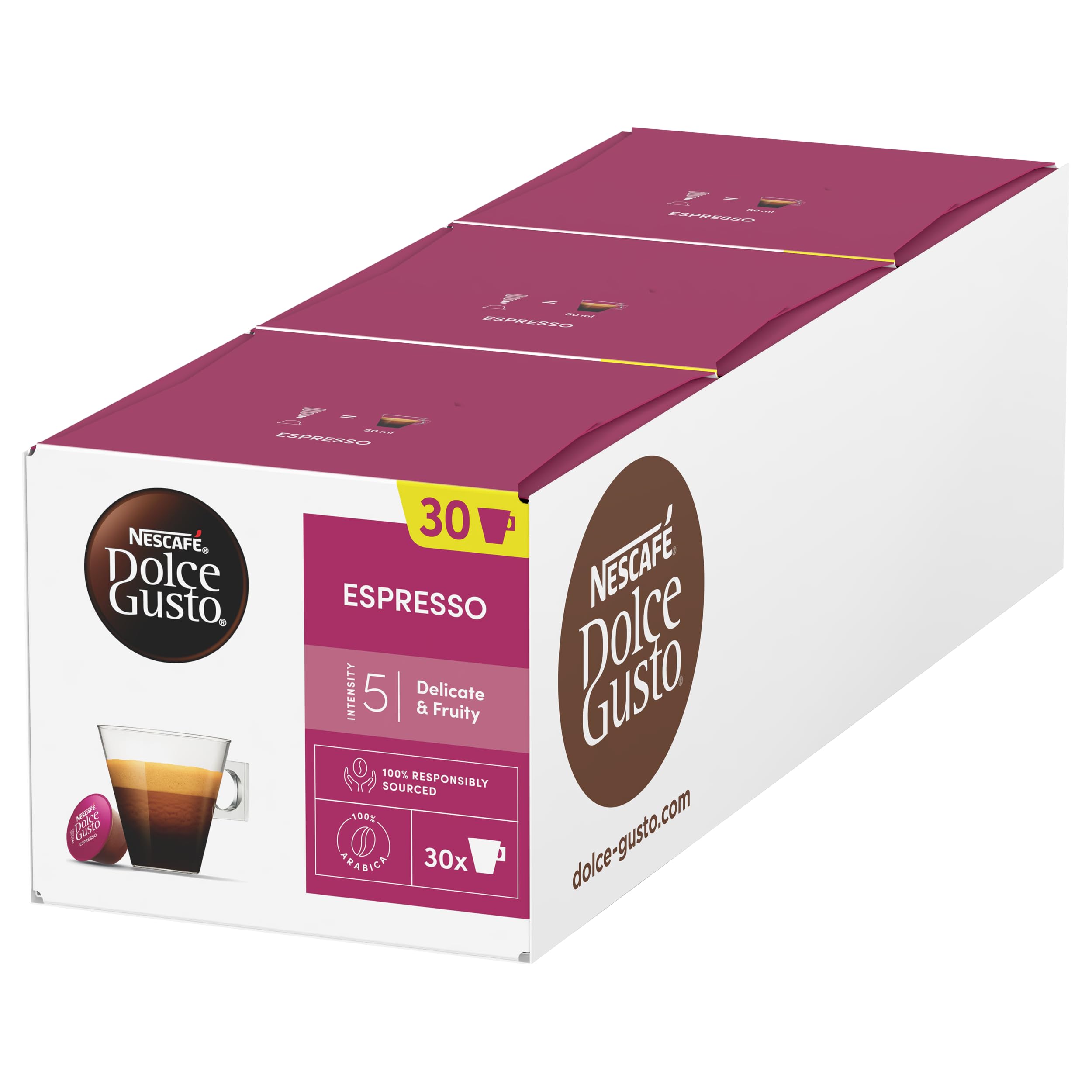 Nescafé Dolce Gusto Espresso Coffee Pods - Light Roast, Fruity Aromas | 90 Capsules (3 Packs) 1