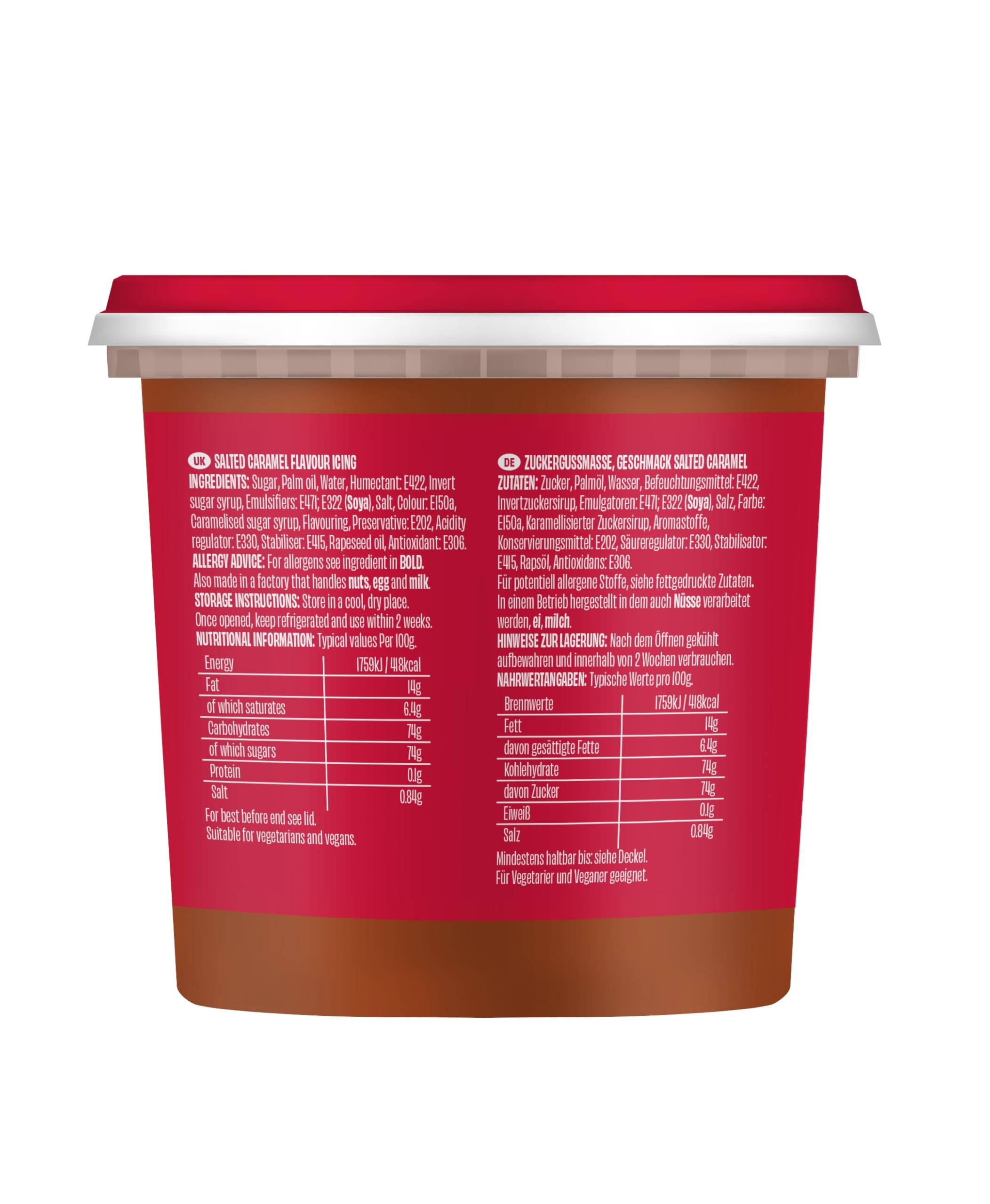 Renshaw Vegan Buttercream Style Soft Icing - Salted Caramel | 400g Tub 2
