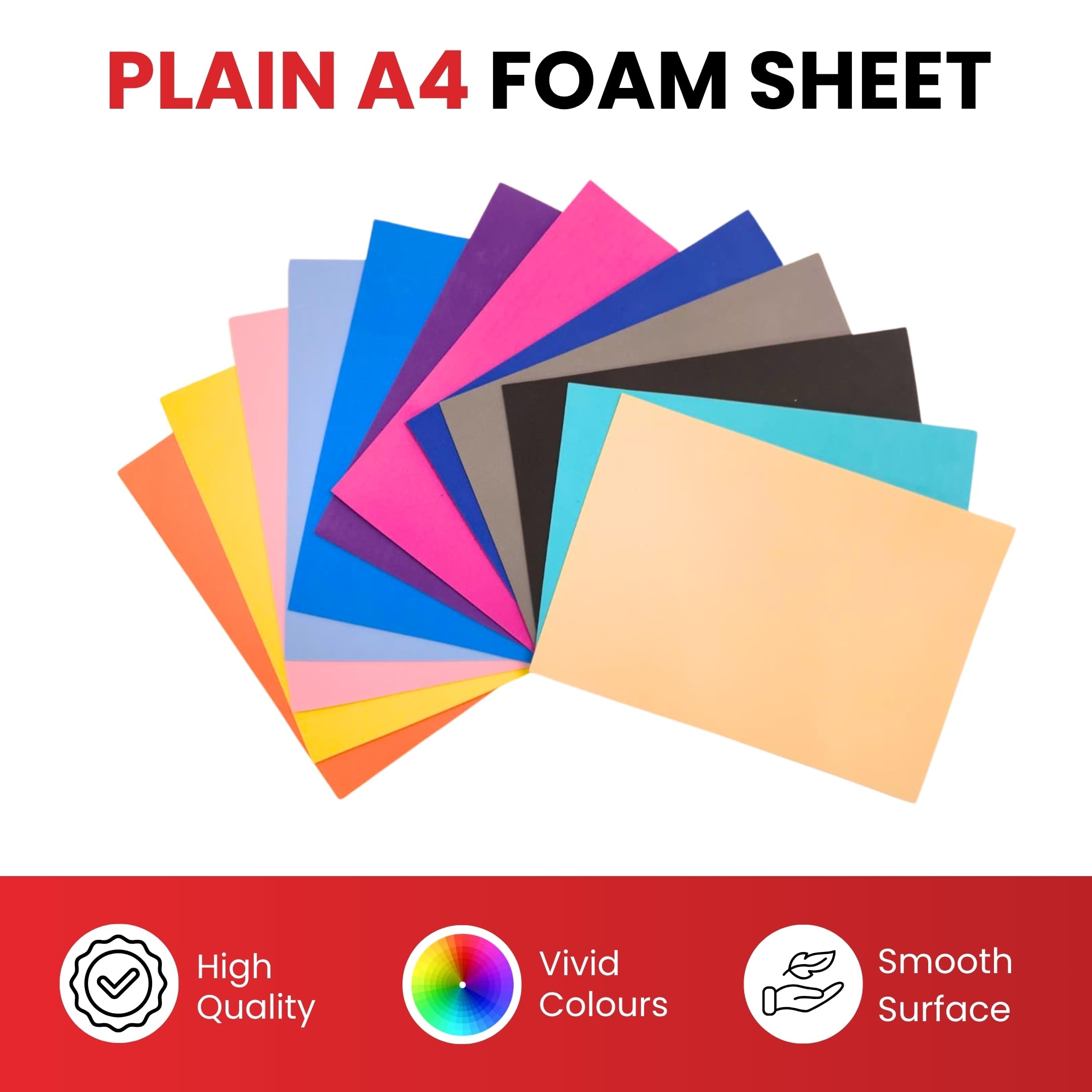 Janrax Light Blue A4 EVA Foam Sheets - 2mm Thick | 10 Pack | Craft & Decoration