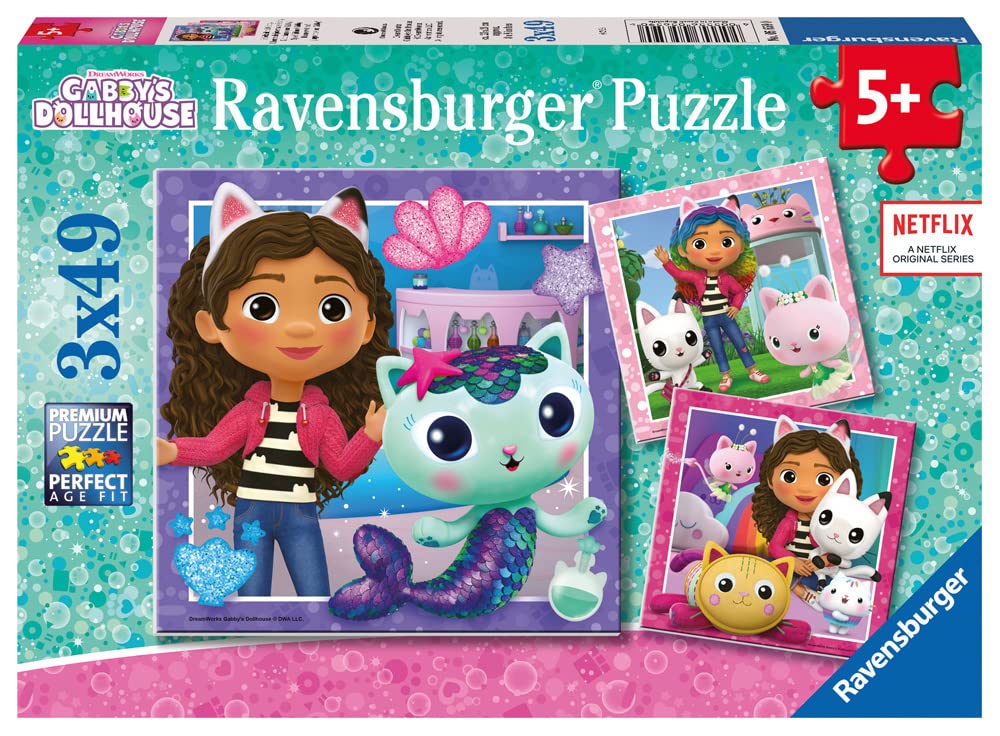 Ravensburger Gabby's Dollhouse 3x 49-Piece Jigsaw Puzzles for Kids 5 Years and Up 1