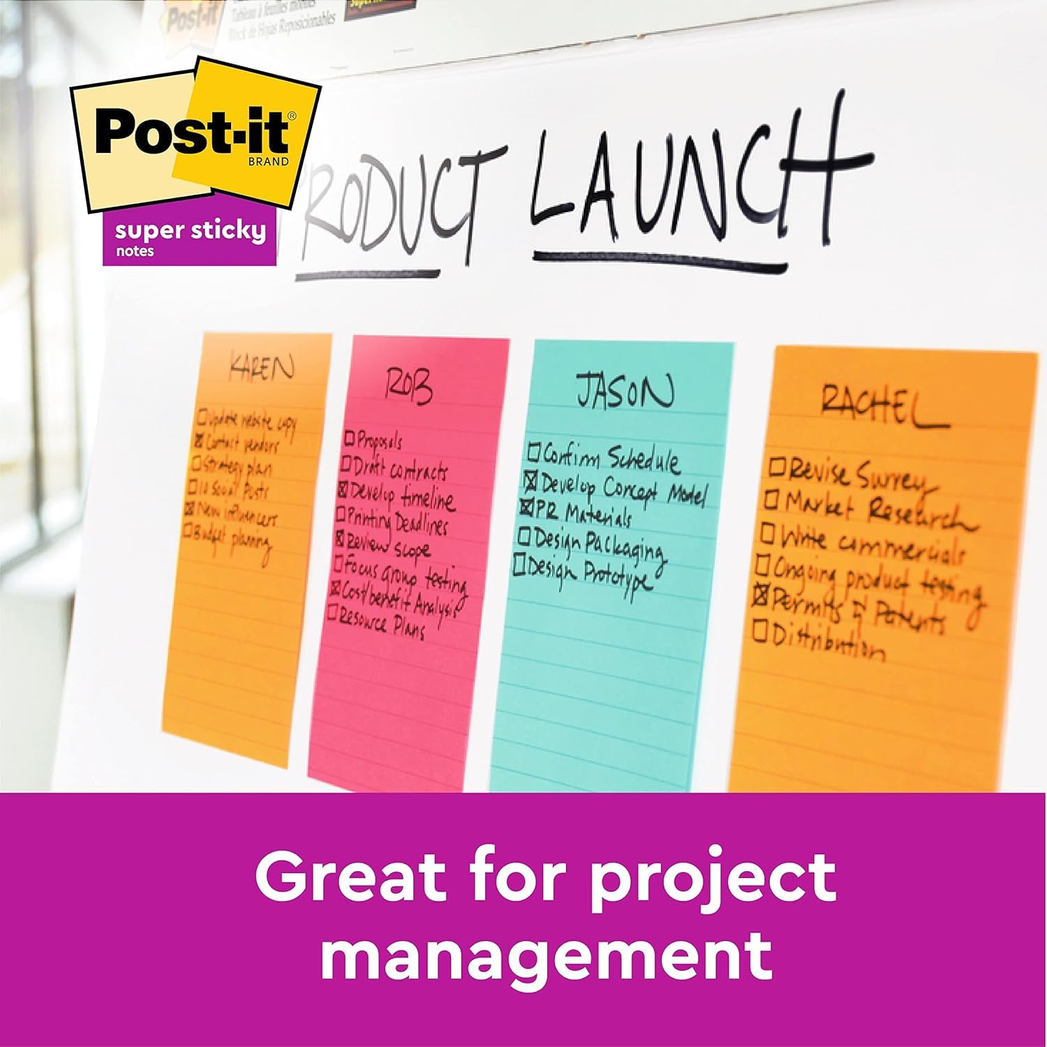 Post-it Super Sticky Lined Notes - Canary Yellow | 102 x 152 mm | Model 703195 3