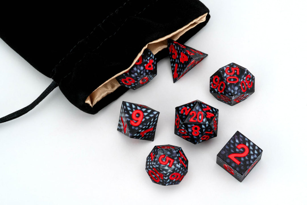 Metallic Dice Games Dragon Storm Black Dragon Scales Liquid Core Dice Set