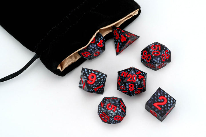 Metallic Dice Games Dragon Storm Black Dragon Scales Liquid Core Dice Set