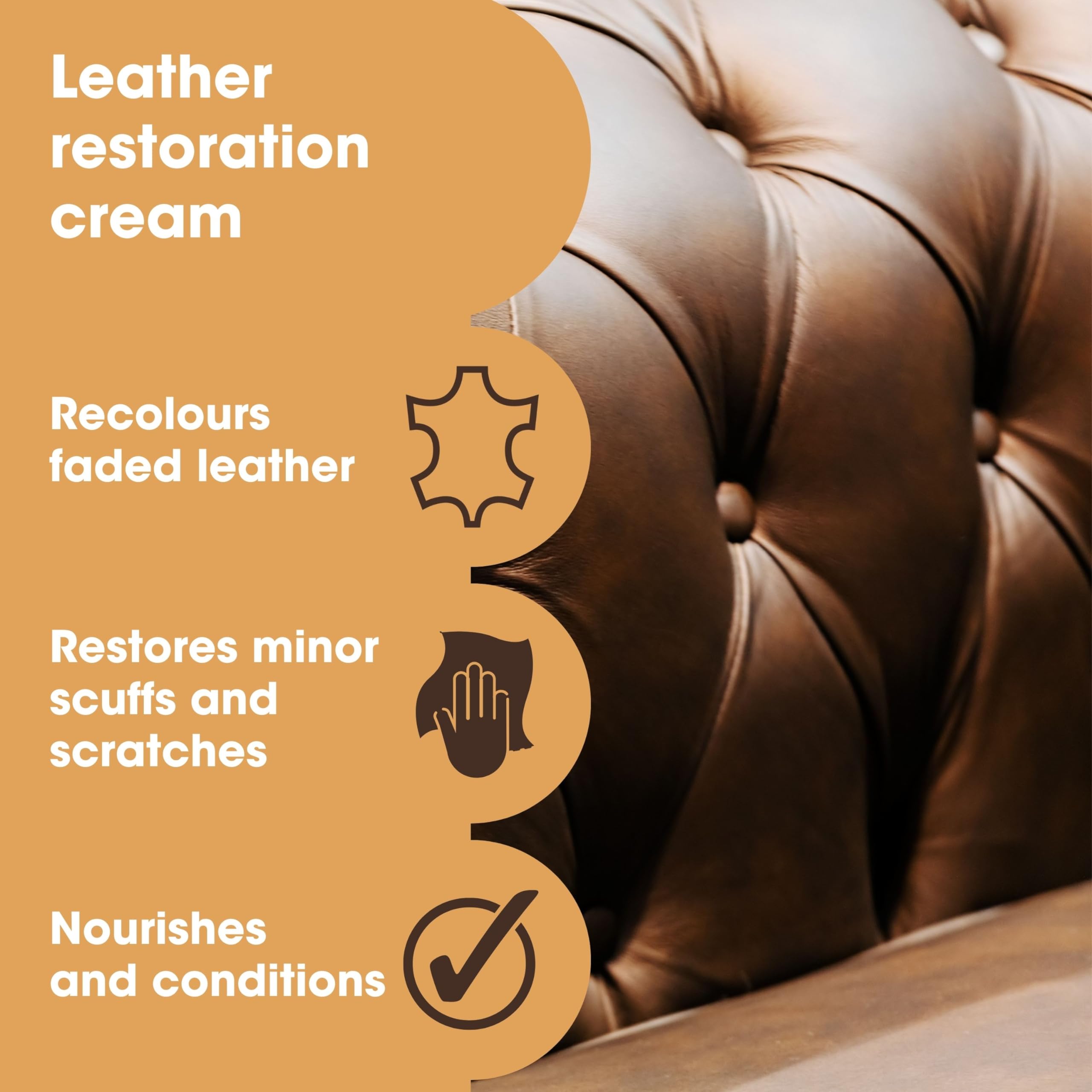 Furniture Clinic Leather Recolouring Balm - Beige Shade for Faded & Scratched Sofas, Car Seats, Shoes, Clothing 5
