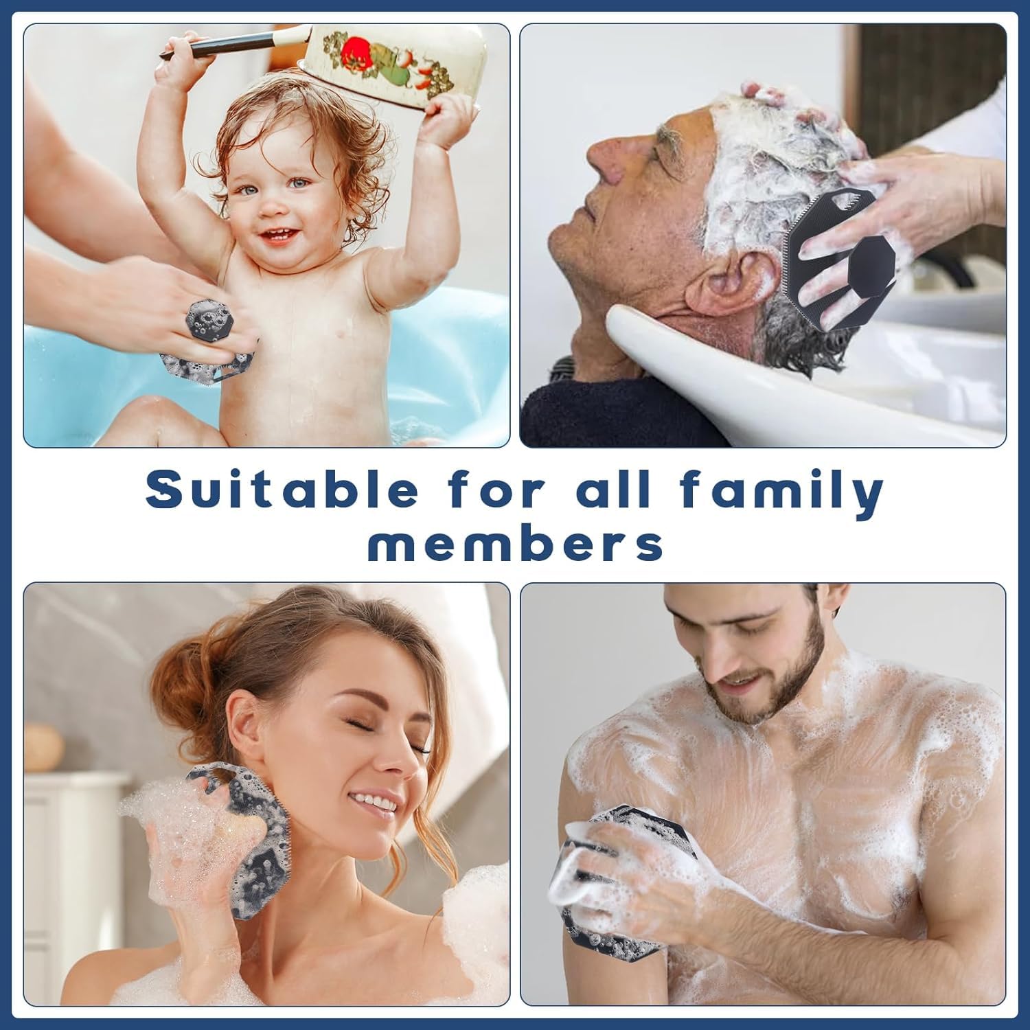 Alyvisun Silicone Body Scrubber - Gentle Exfoliating & Massaging Brush | Black 8