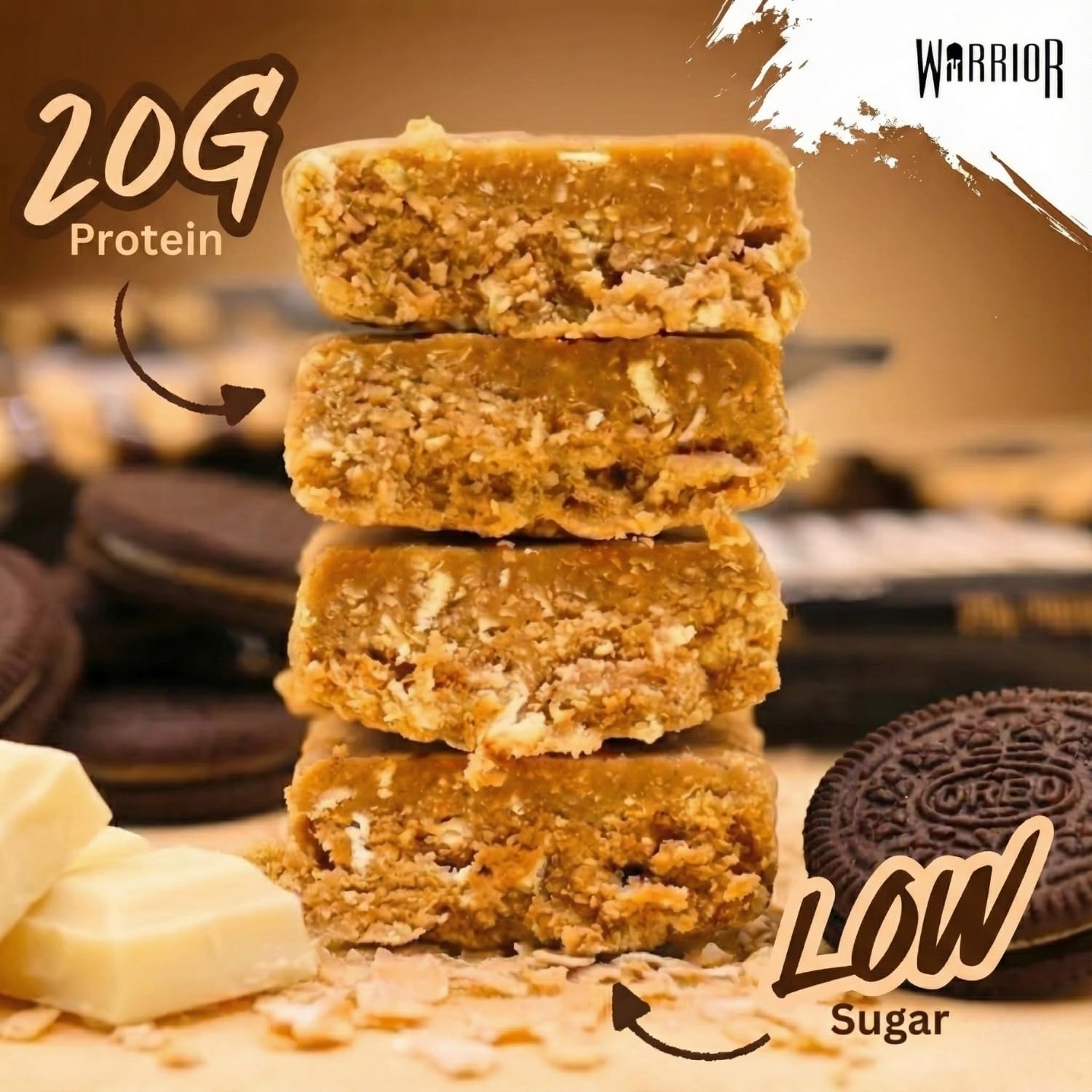 Warrior Raw Protein Bars - 20g Protein Per Bar | Low Sugar | 24 Pack 5