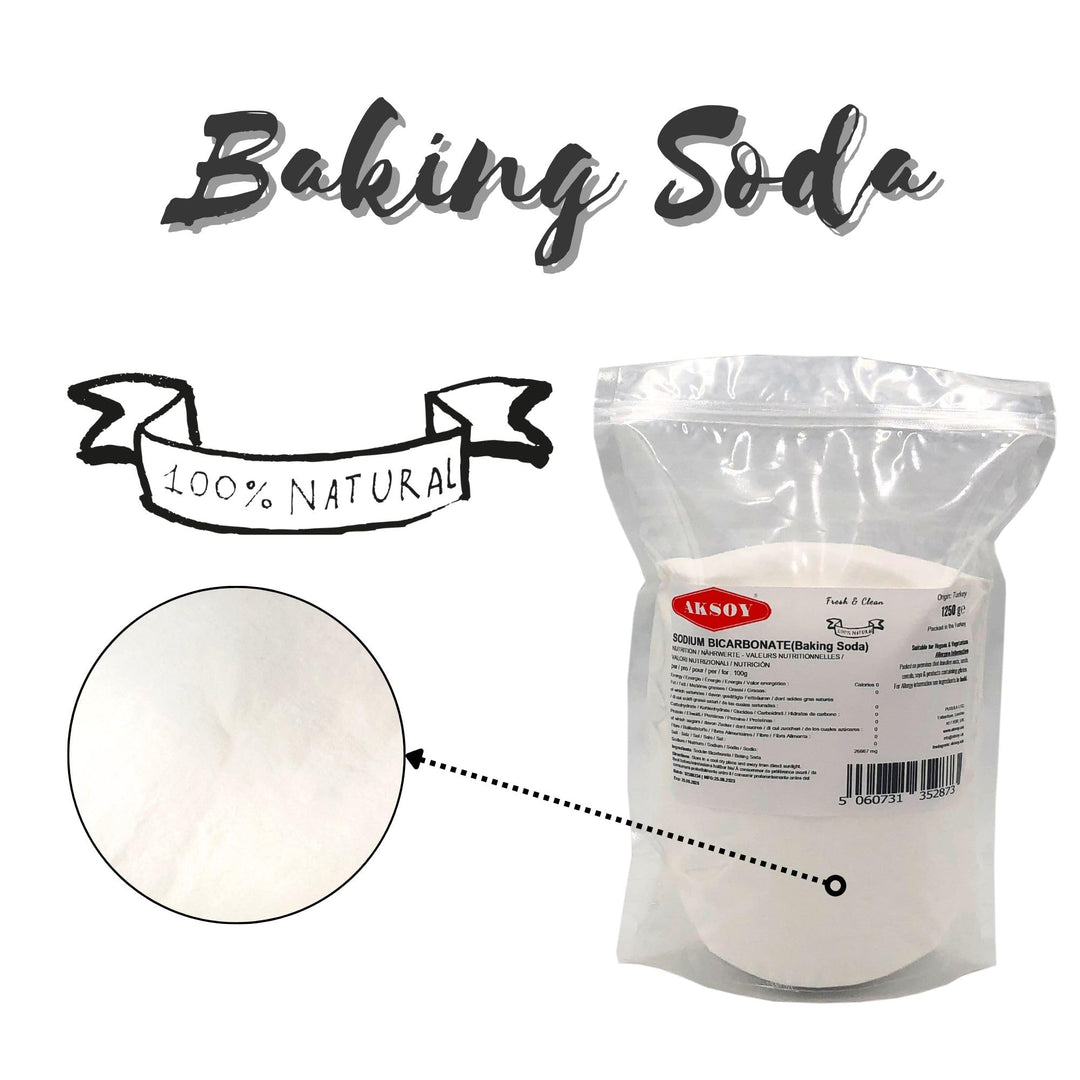 Aksoy Pure Baking Soda 1250g - Sodium Bicarbonate Powder for Baking & Cleaning