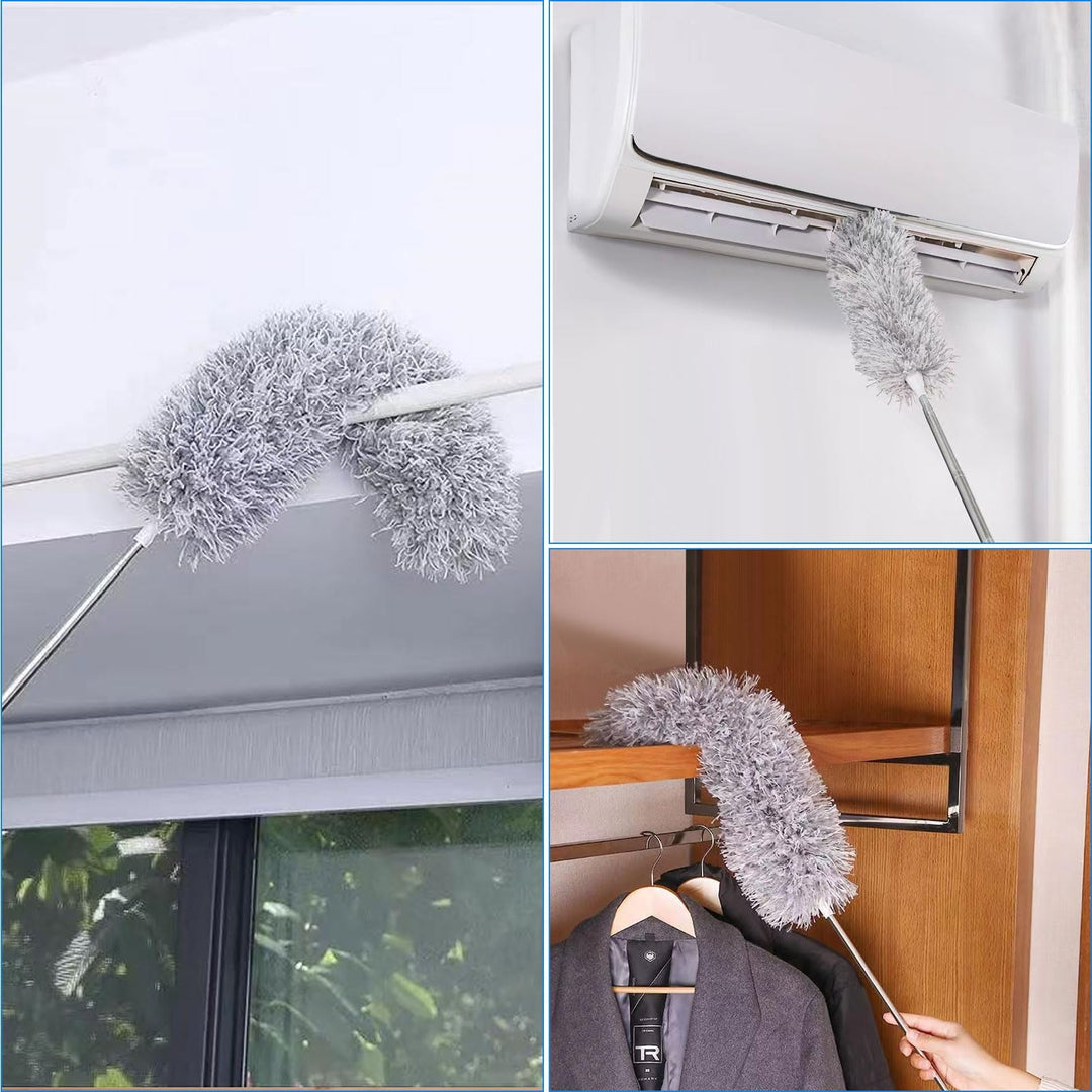 ASelected Extendable Microfiber Duster with 108" Telescoping Pole - 80-275cm Adjustable Height for Ceilings, Fans & Blinds
