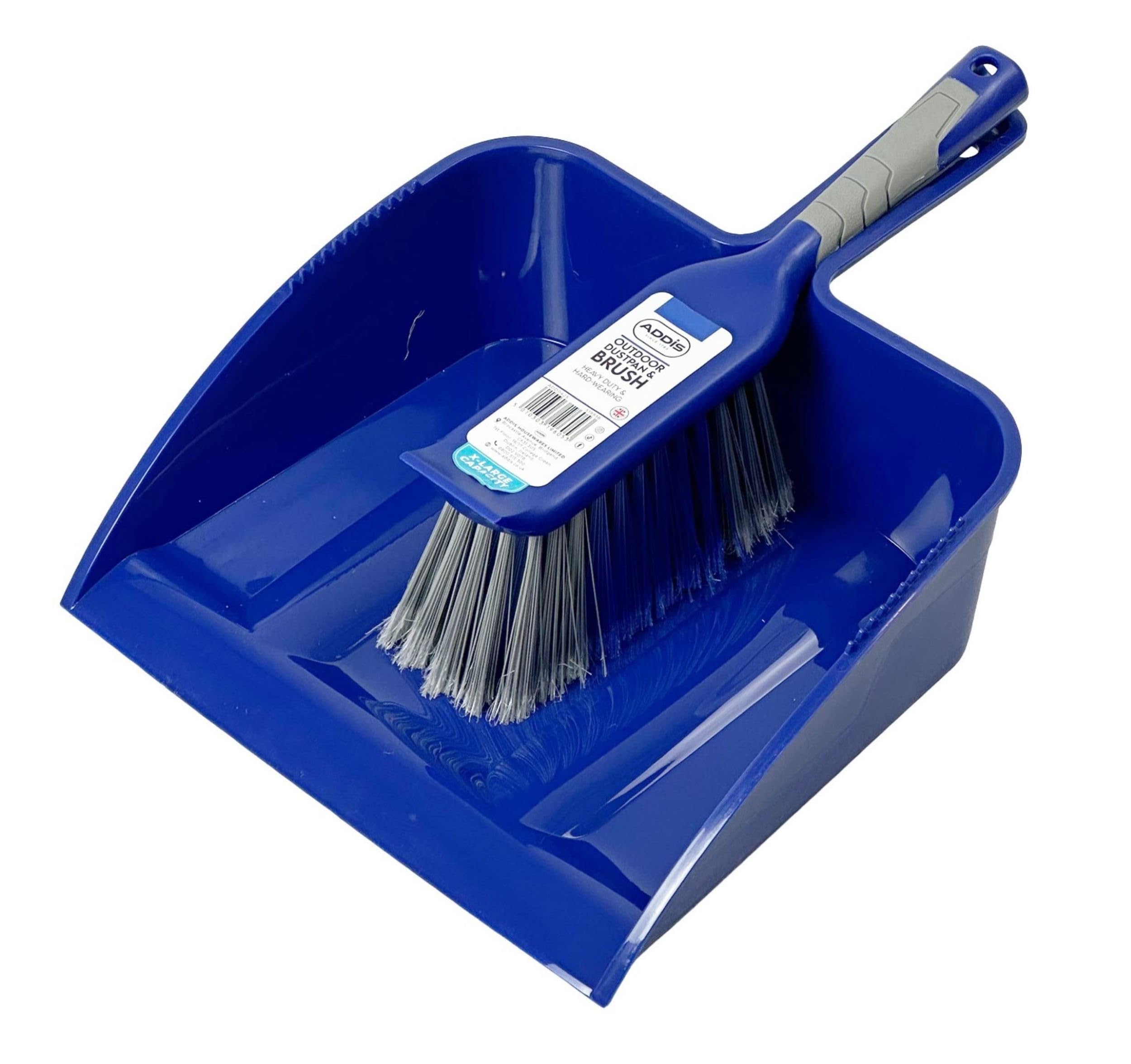 Addis - Outdoor Dustpan & Brush Set Heavy Duty Yard Sweeper with Wide Pan 1