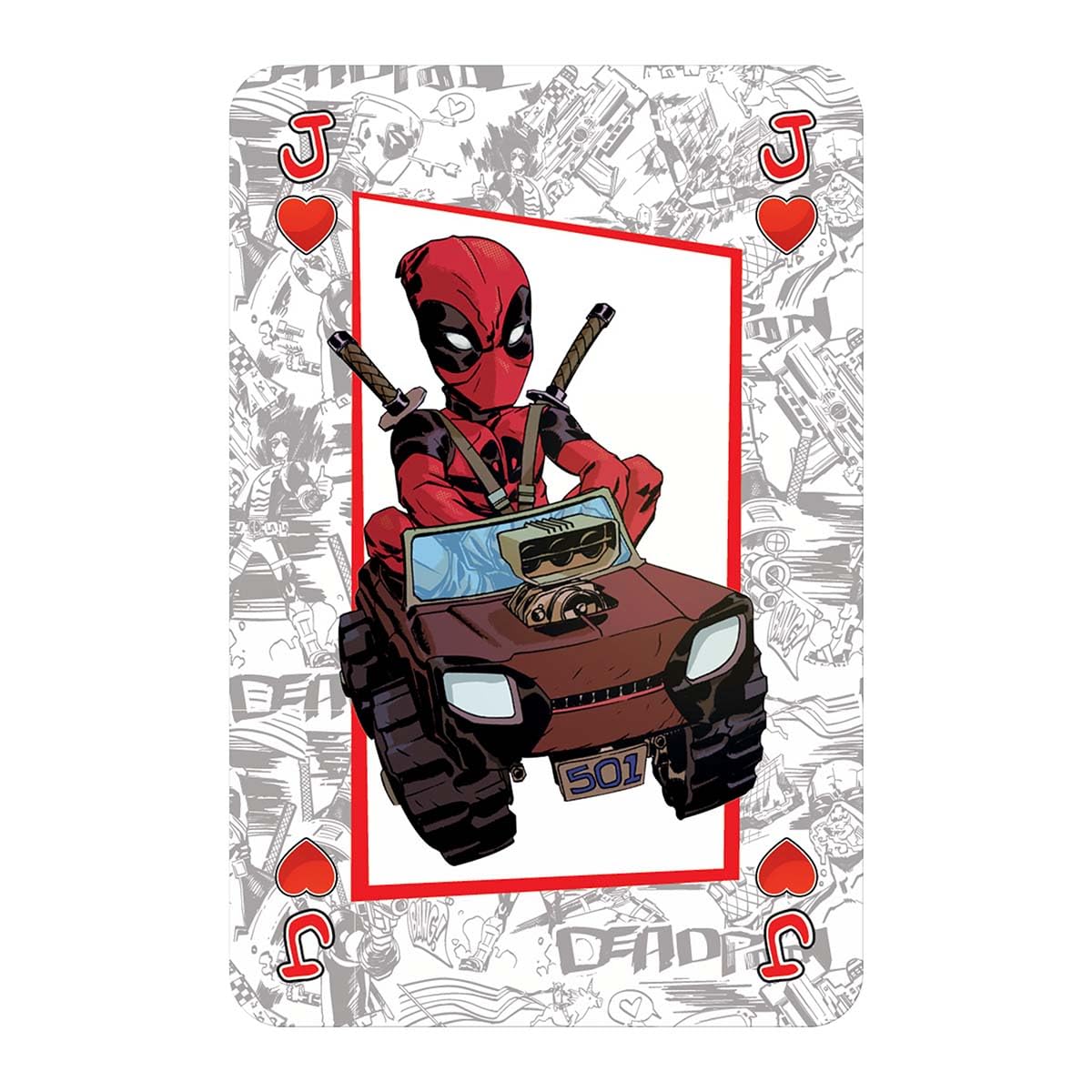Waddingtons Number 1 Deadpool Playing Cards - 52 Cards + 2 Jokers | Paper | Red 9