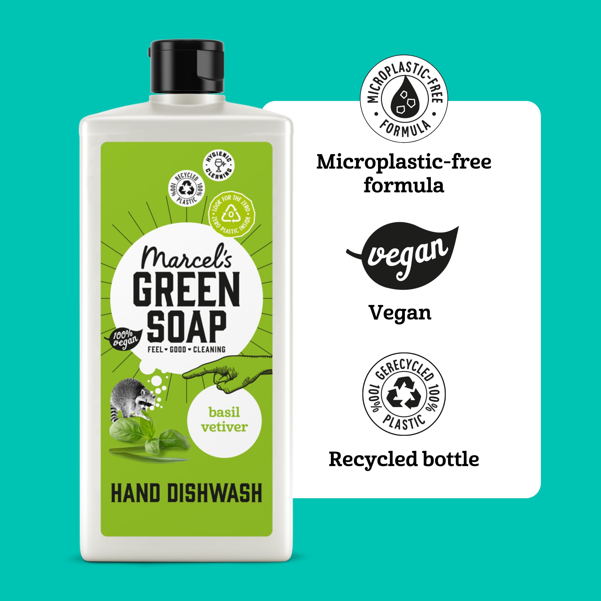 Marcel's Green Soap Washing-Up Liquid - Basil & Vetiver Scent | 500ml | Biodegradable 3