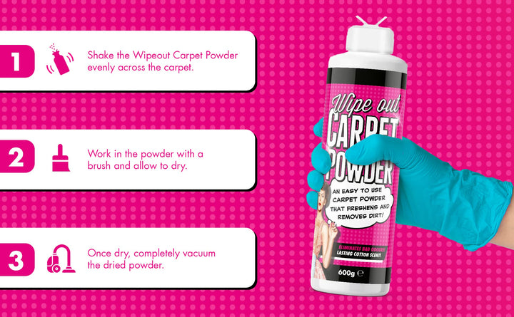 Wipeout - Magic Carpet Powder 600g | Stain & Odour Remover for Carpets & Fabrics