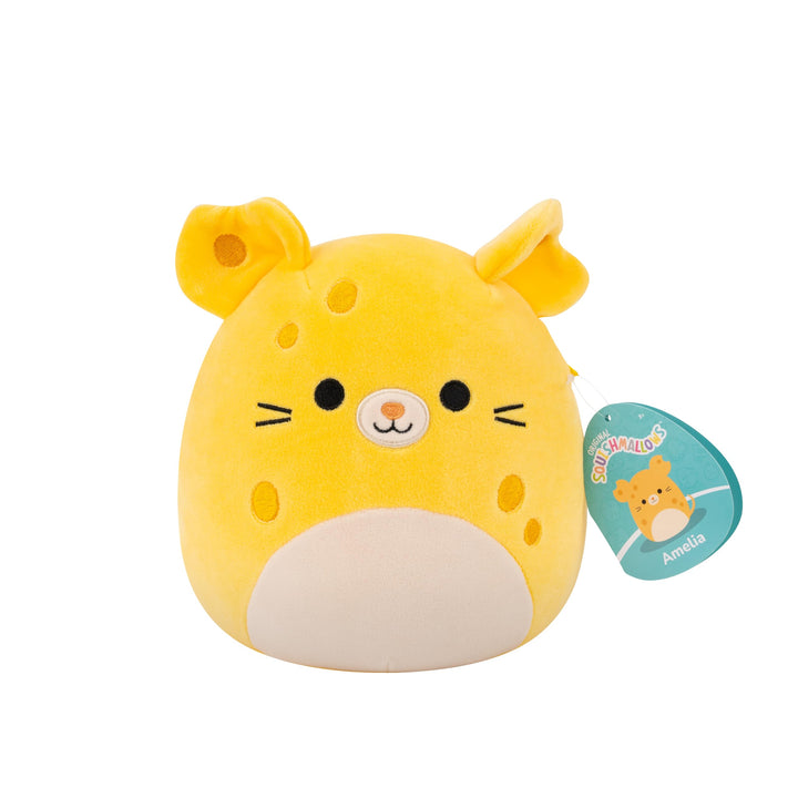 Squishmallows Amelia the Yellow Cheese Mouse - 7.5-Inch Plush Toy for Kids 3 Years and Up
